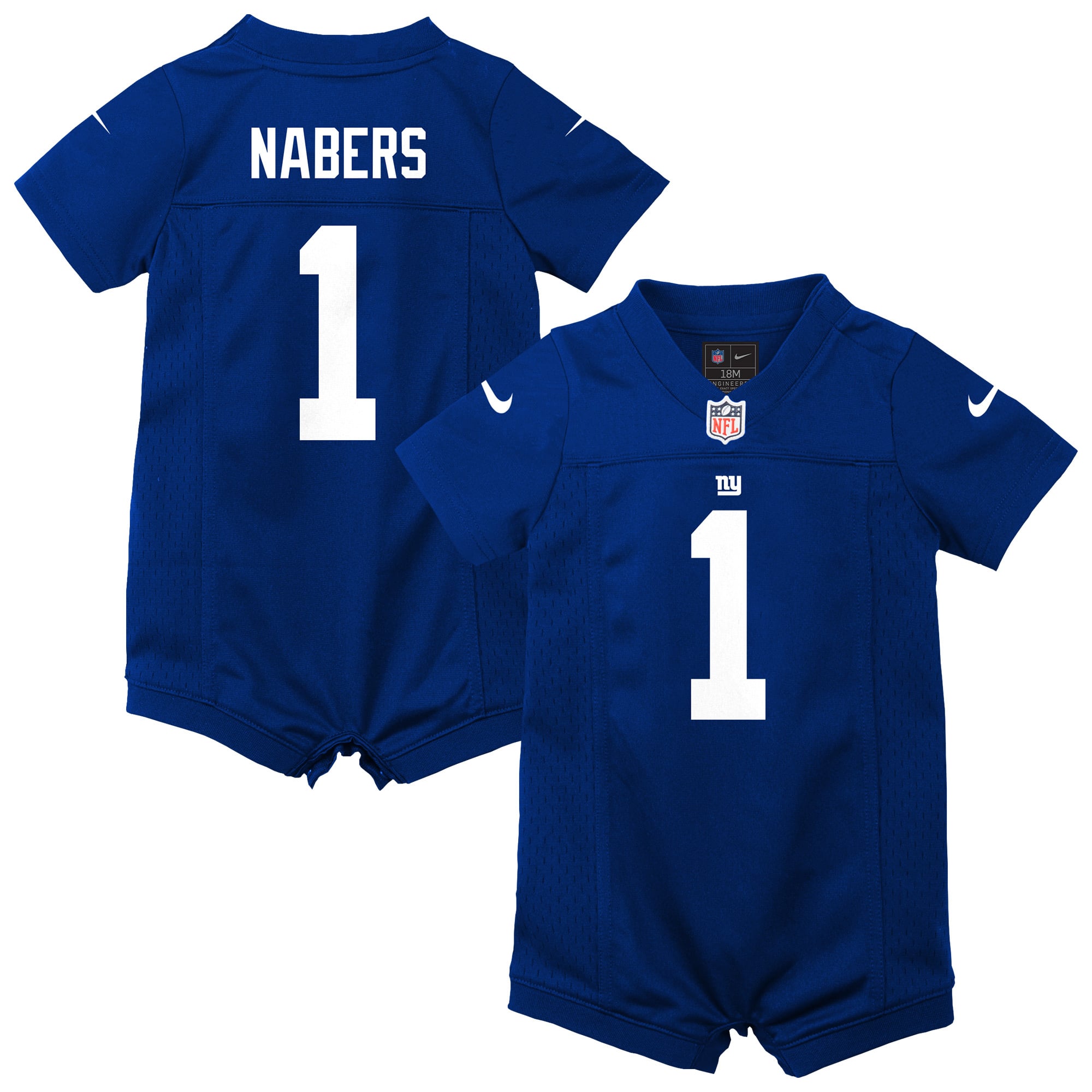 Malik Nabers New York Giants Newborn Romper Game Jersey - Royal - Image 2