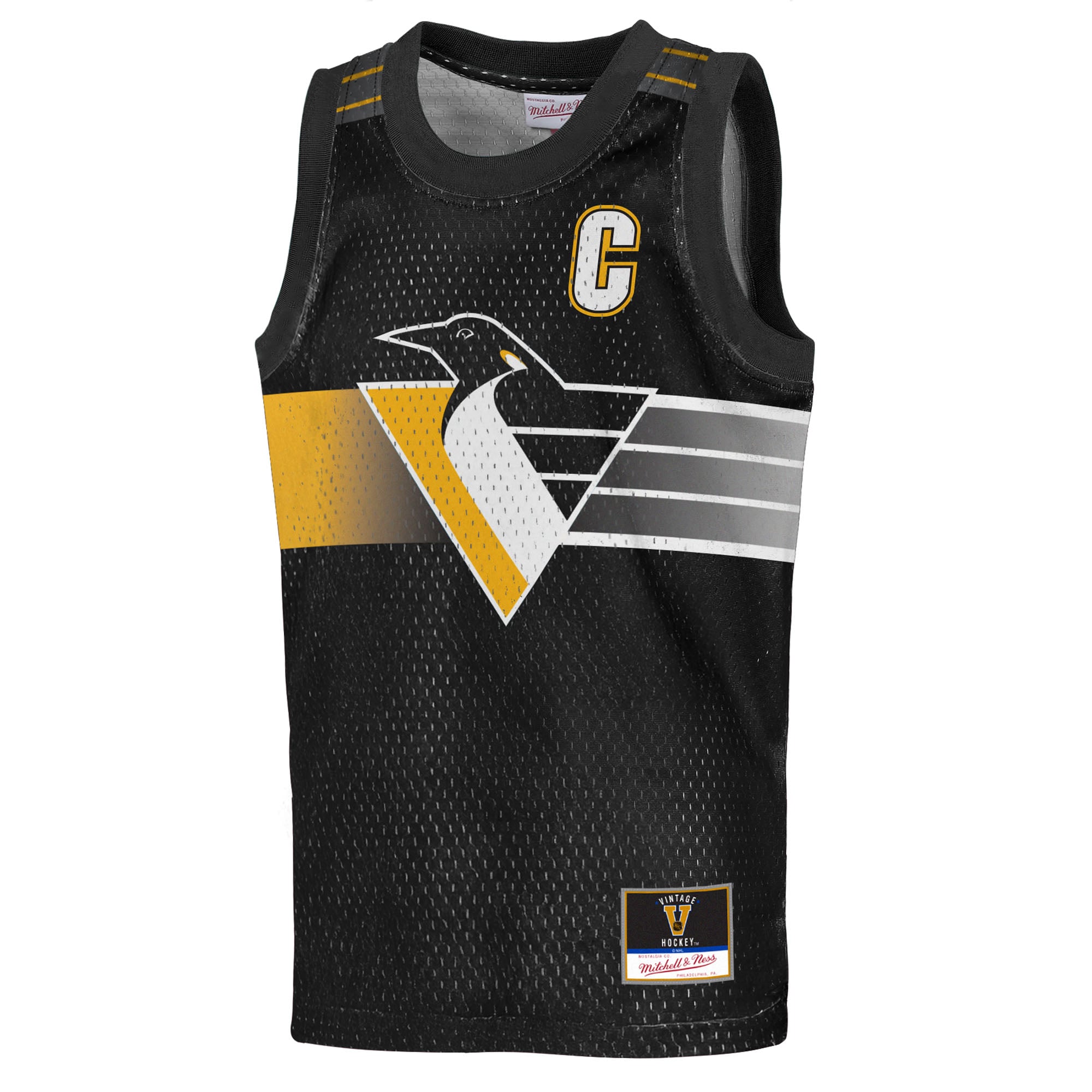 Mario Lemieux Pittsburgh Penguins Youth Maxxed Out Fashion Basketball Jersey - Black - Image 3