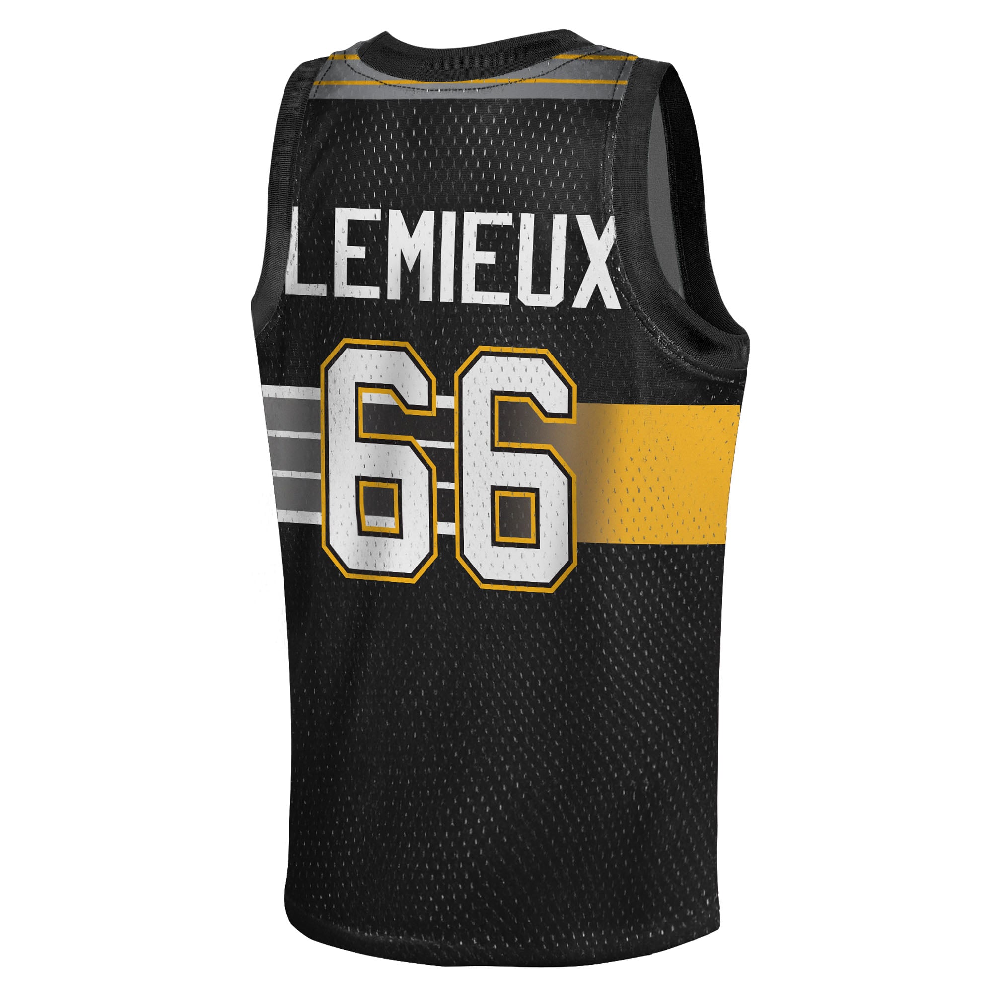 Mario Lemieux Pittsburgh Penguins Youth Maxxed Out Fashion Basketball Jersey - Black - Image 4