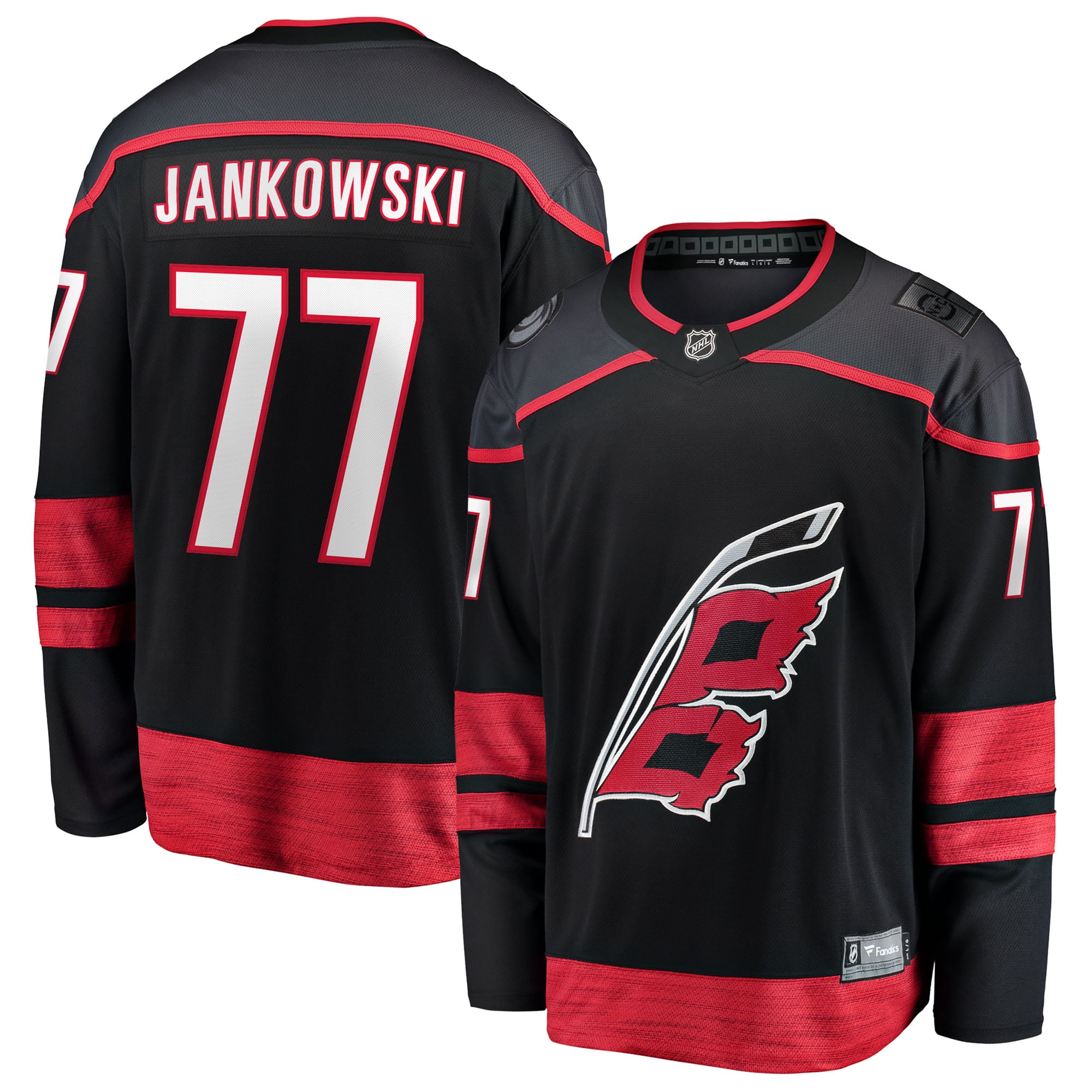 Mark Jankowski Carolina Hurricanes Home Breakaway Jersey - Black - Image 2