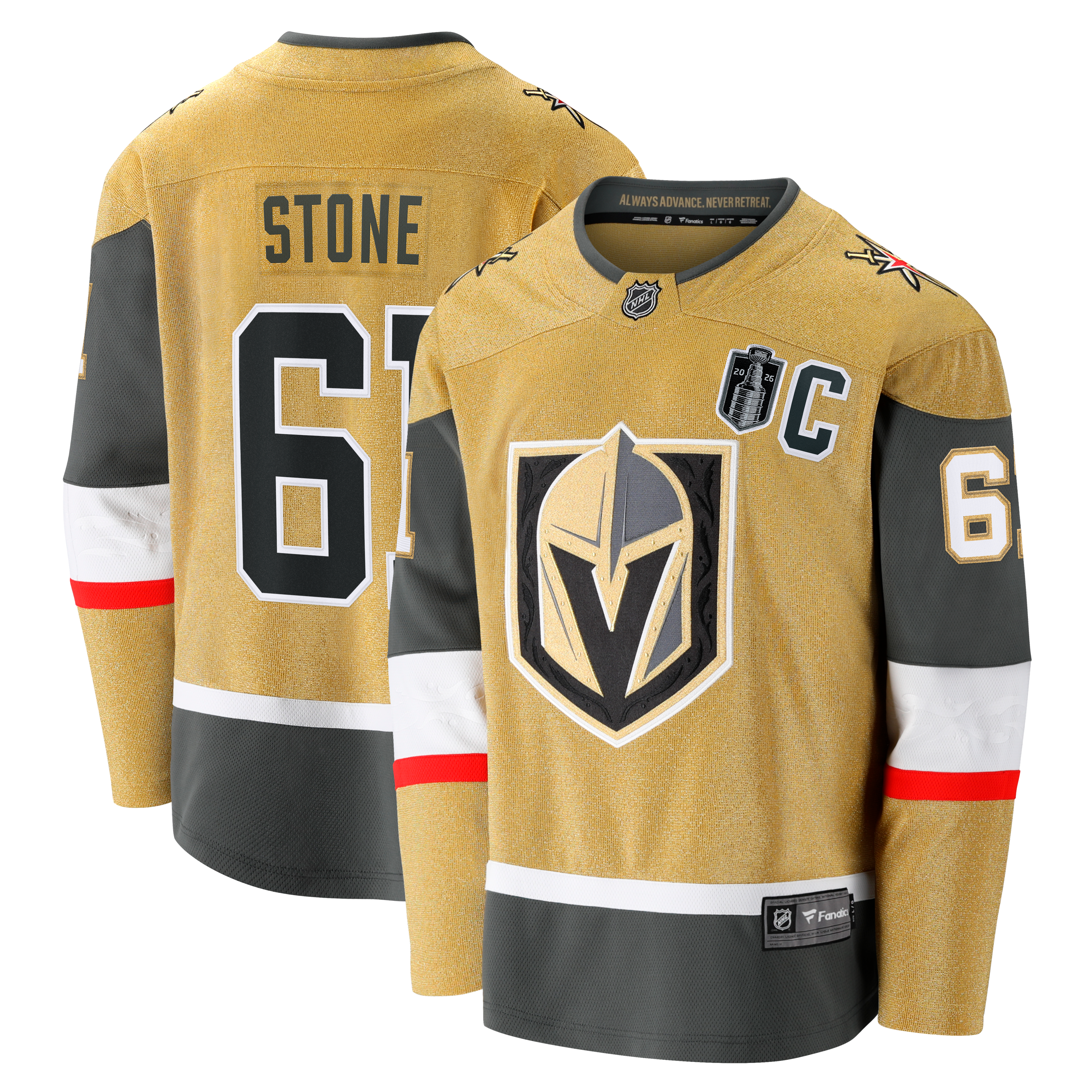 Mark Stone Vegas Golden Knights 2026 Stanley Cup Final Breakaway Jersey - Gold