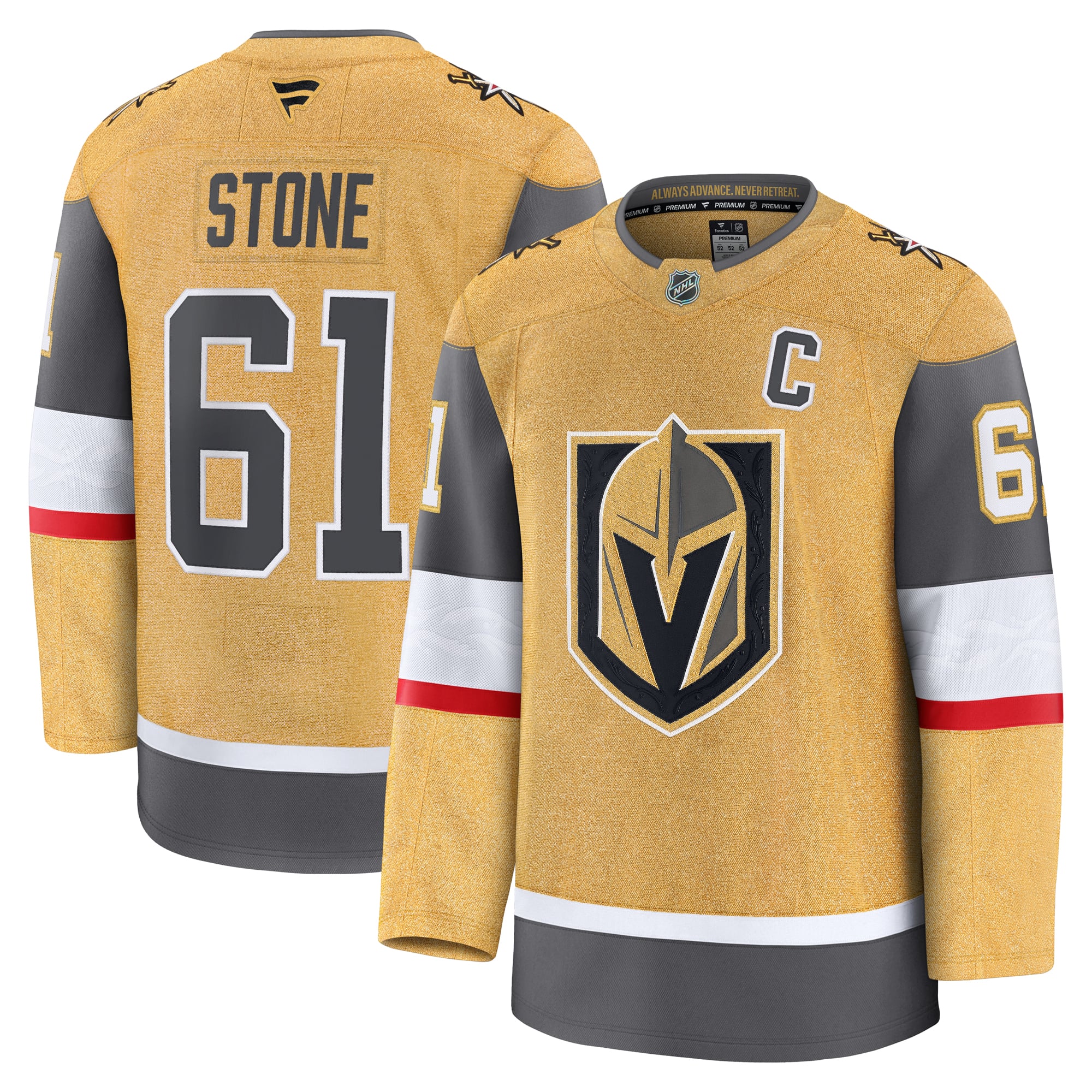 Mark Stone Vegas Golden Knights Home Premium Jersey - Gold - Image 2