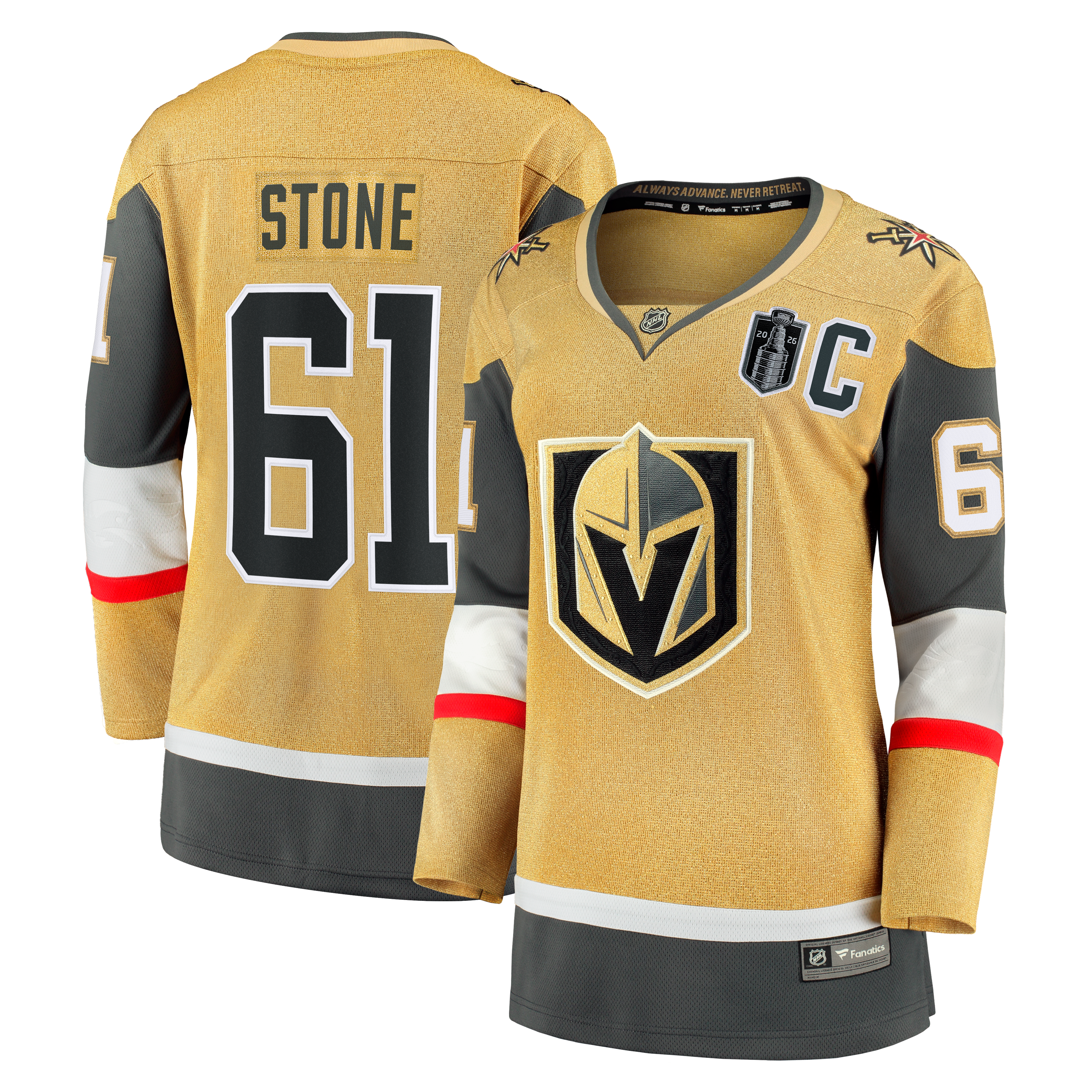 Mark Stone Vegas Golden Knights Women's 2026 Stanley Cup Final Breakaway Jersey - Gold