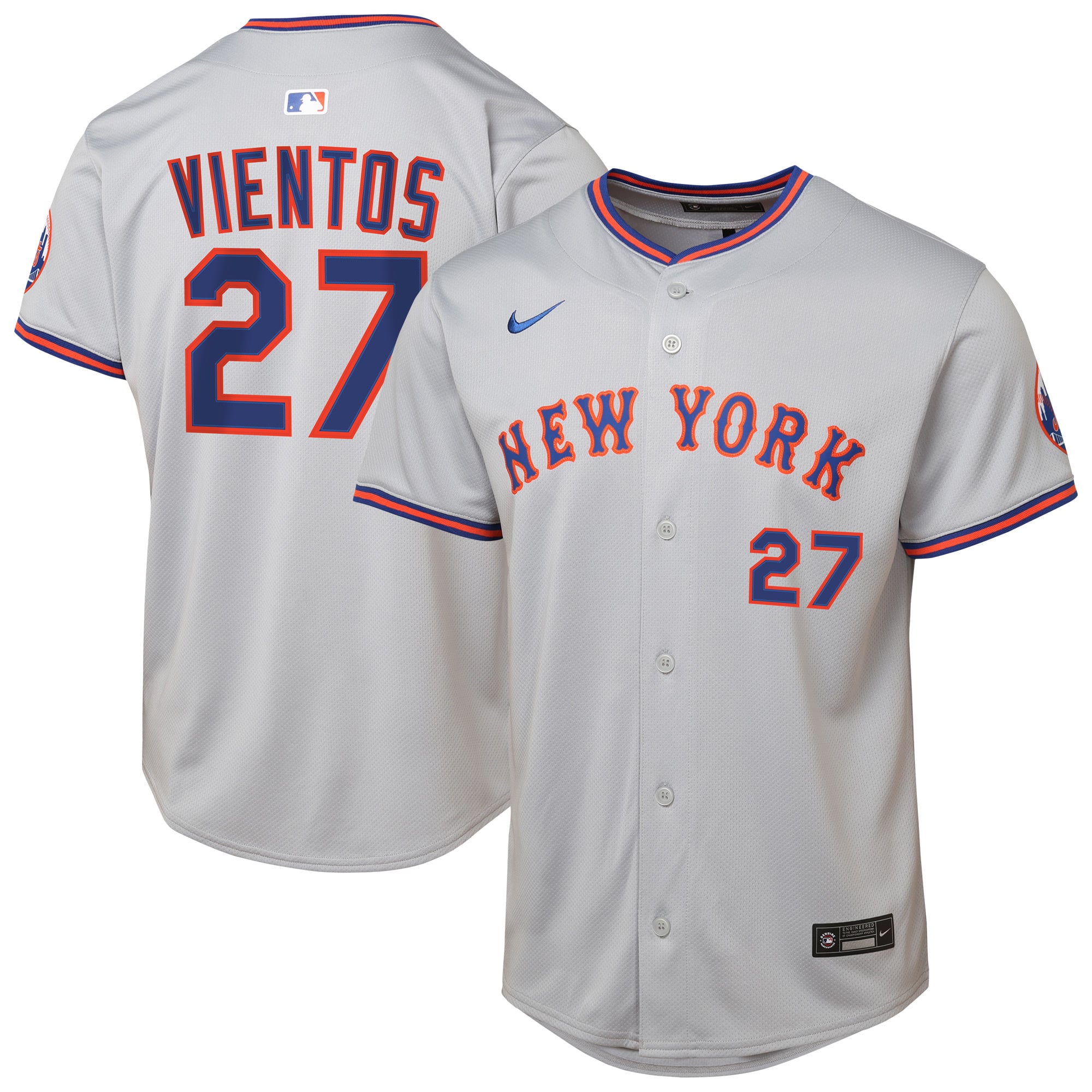 Mark Vientos New York Mets Youth Road Limited Jersey – Gray - Gray