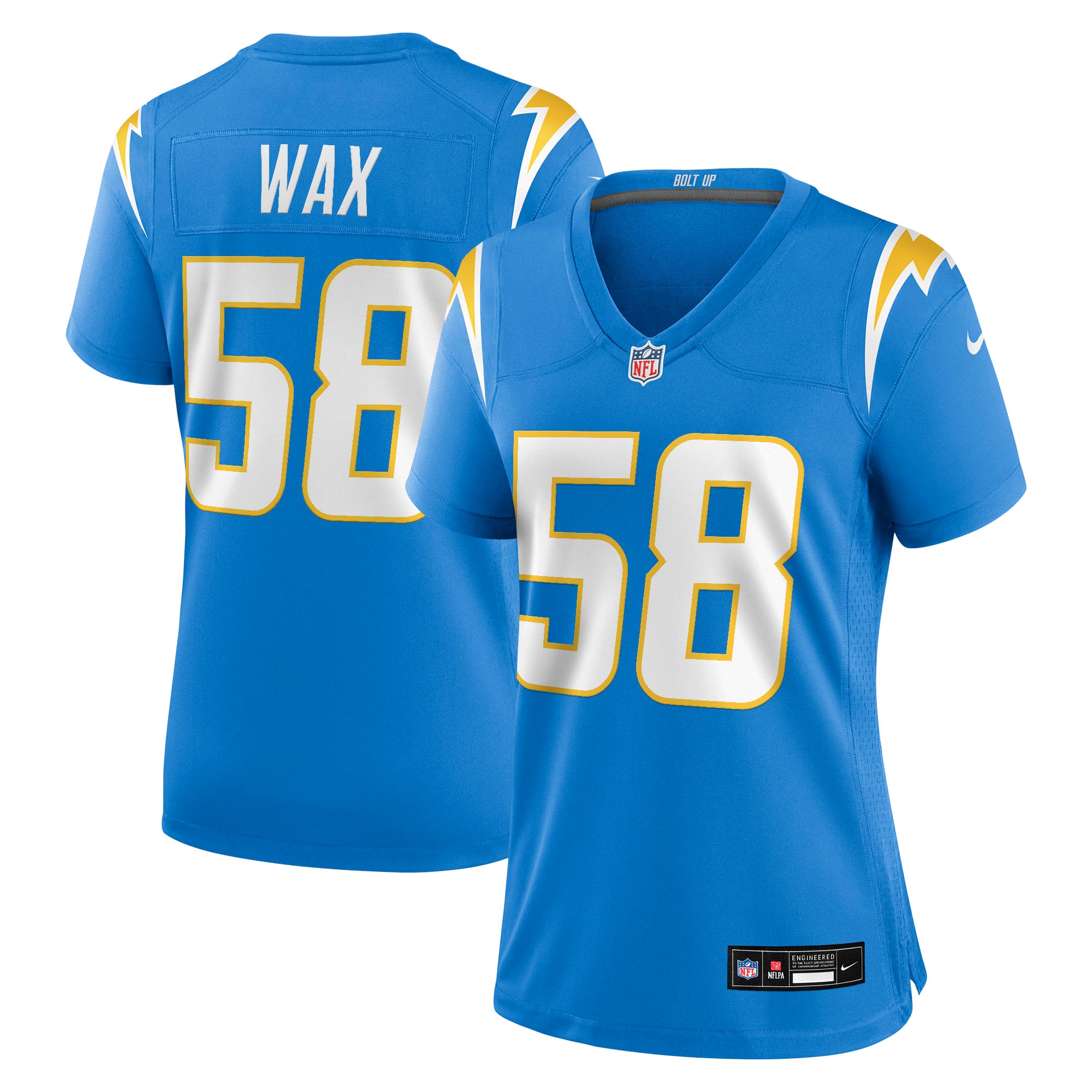 Marlowe Wax Los Angeles Chargers Women's Team Game Jersey - Powder Blue - Image 2