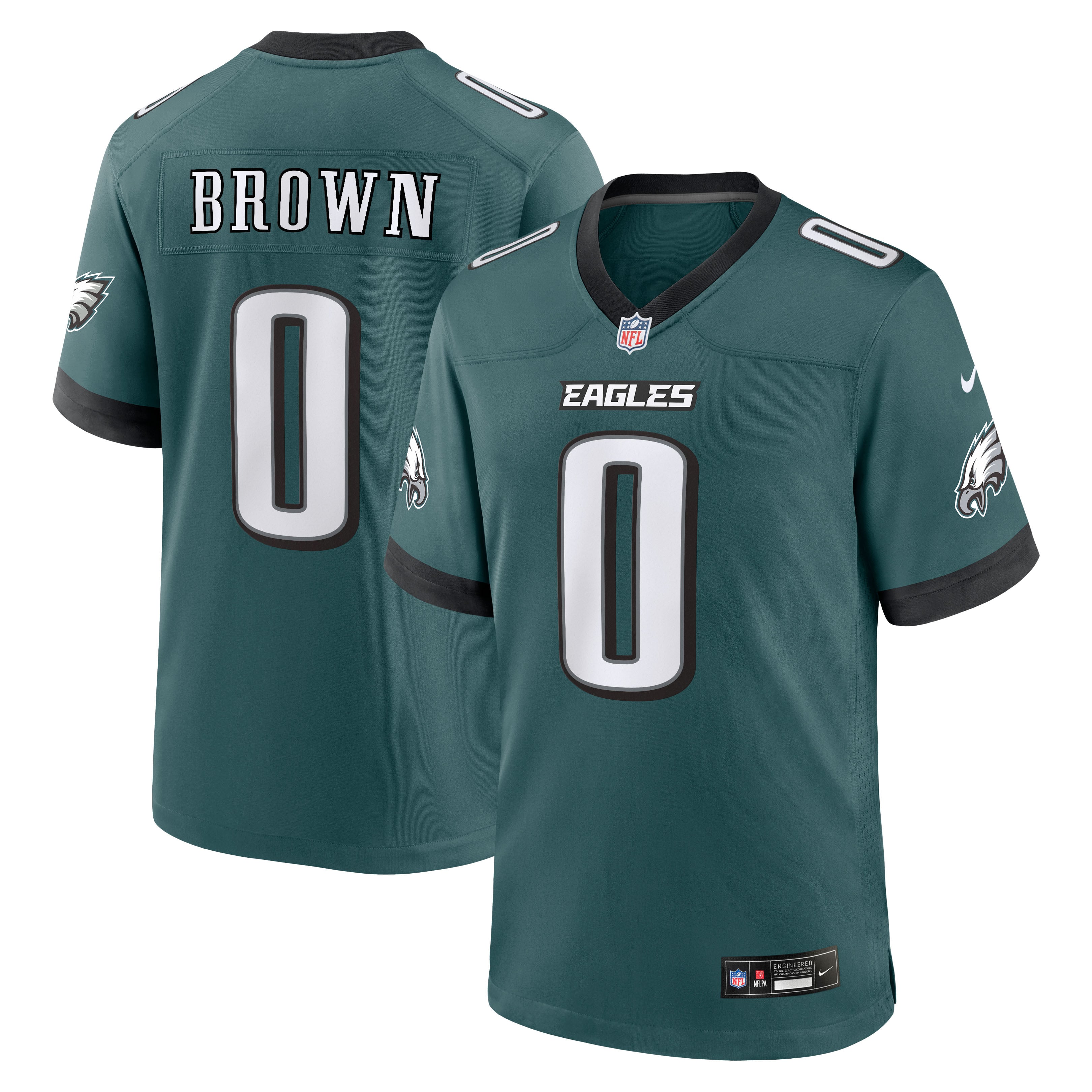 Marquise Brown Philadelphia Eagles Alternate 2 Game Jersey - Kelly Green - Midnight Green