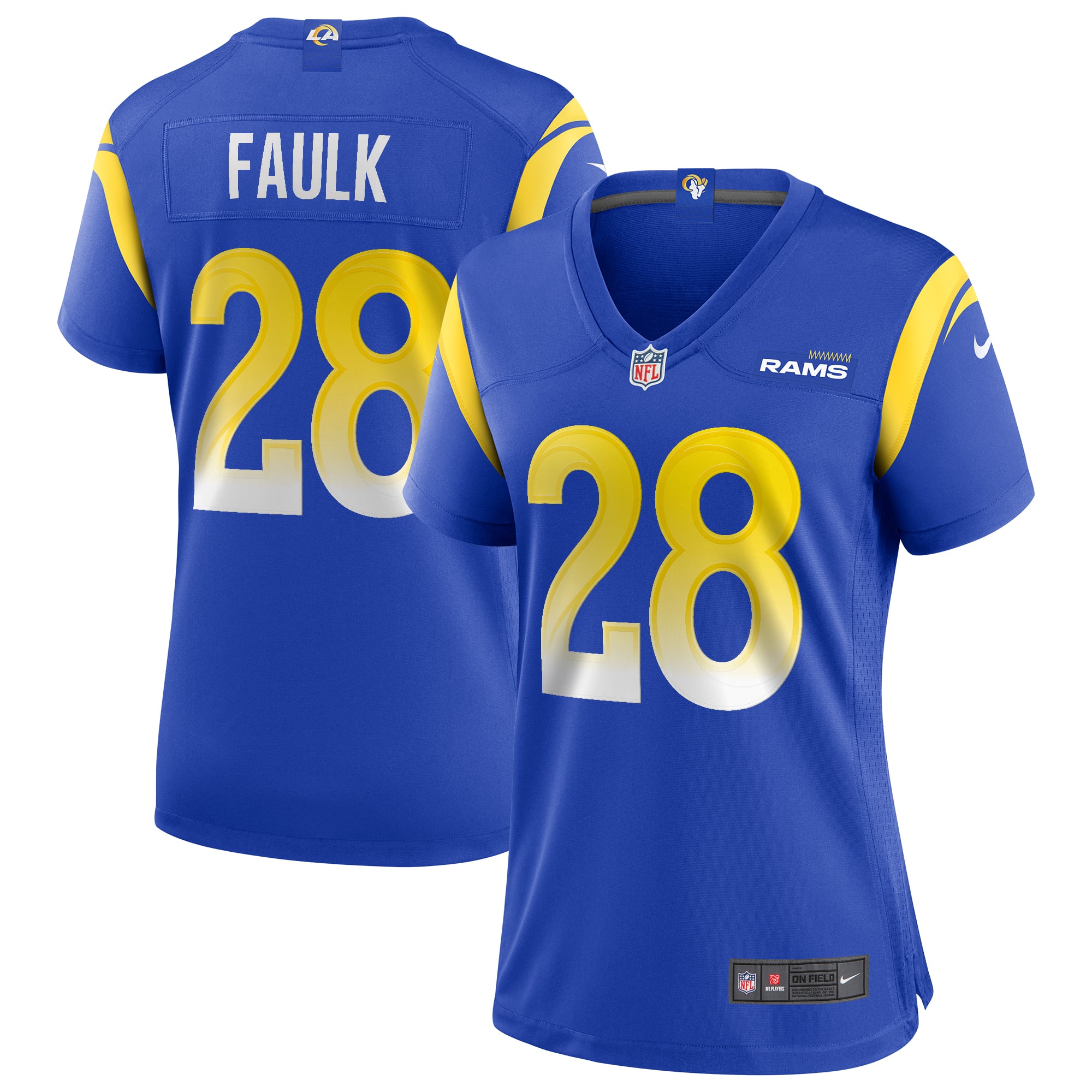 Marshall Faulk Los Angeles Rams Women's Game Retired Player Jersey - Royal - Image 2