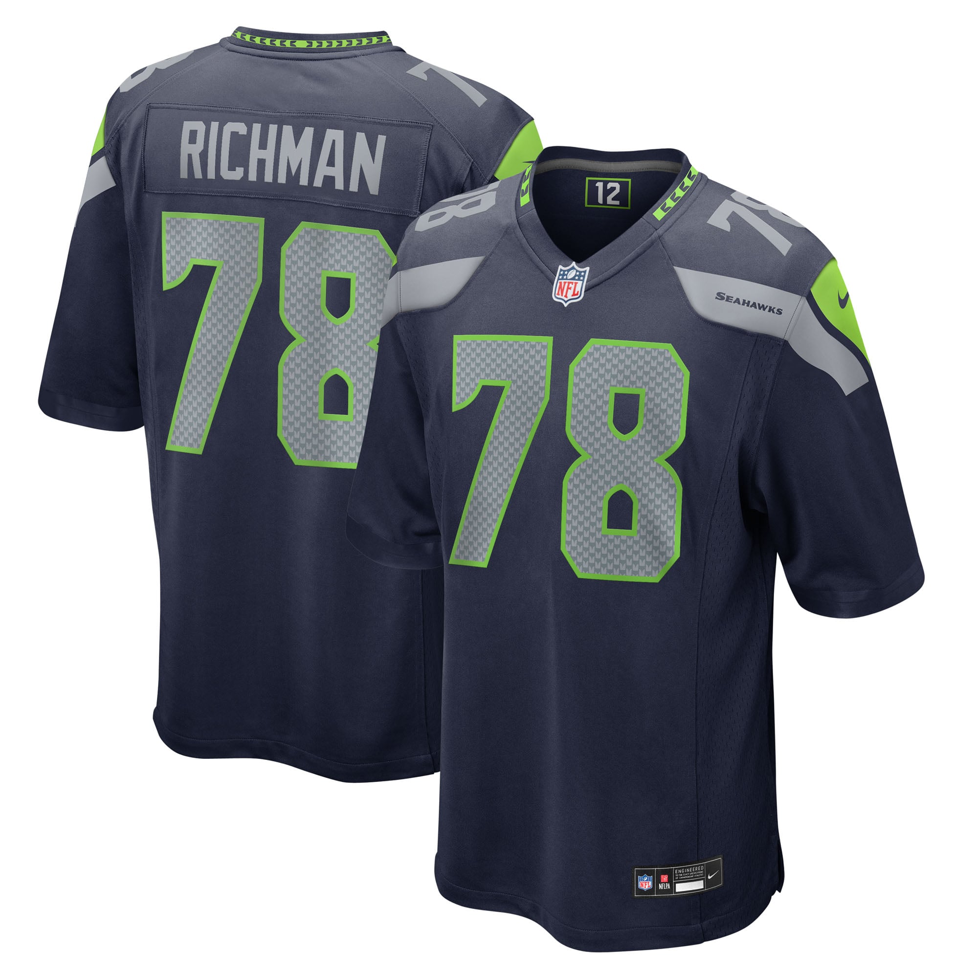 Mason Richman Seattle Seahawks Team Game Jersey - College Navy