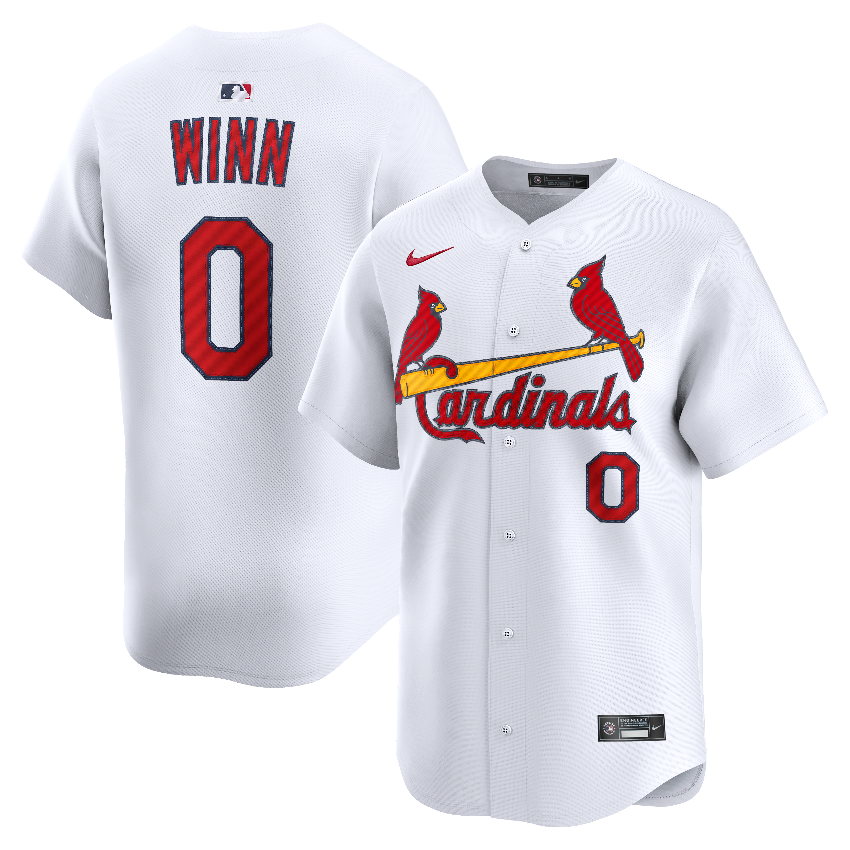 Masyn Winn St. Louis Cardinals Home Limited Jersey - White - Image 2