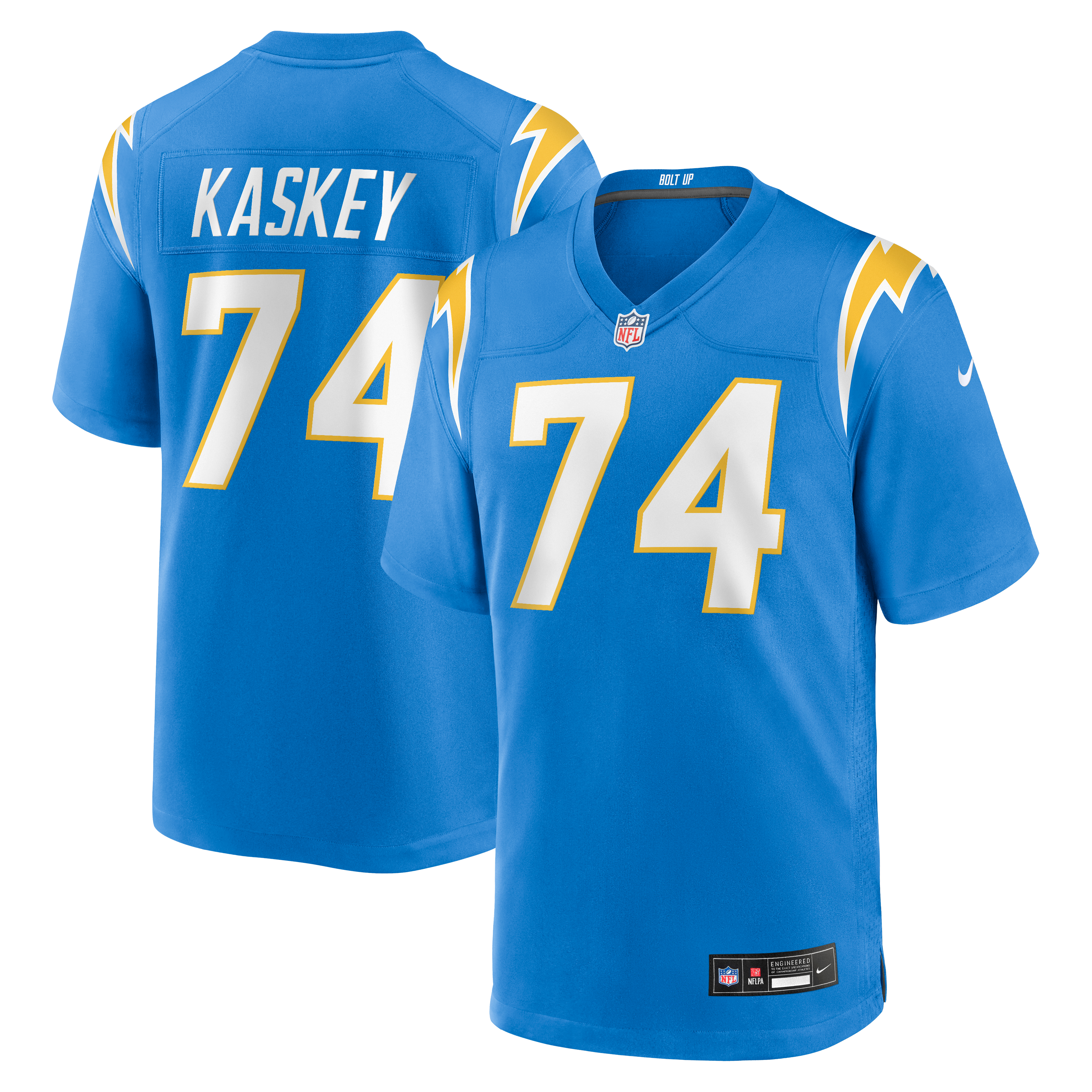Matt Kaskey Los Angeles Chargers Team Game Jersey - Powder Blue - Image 2