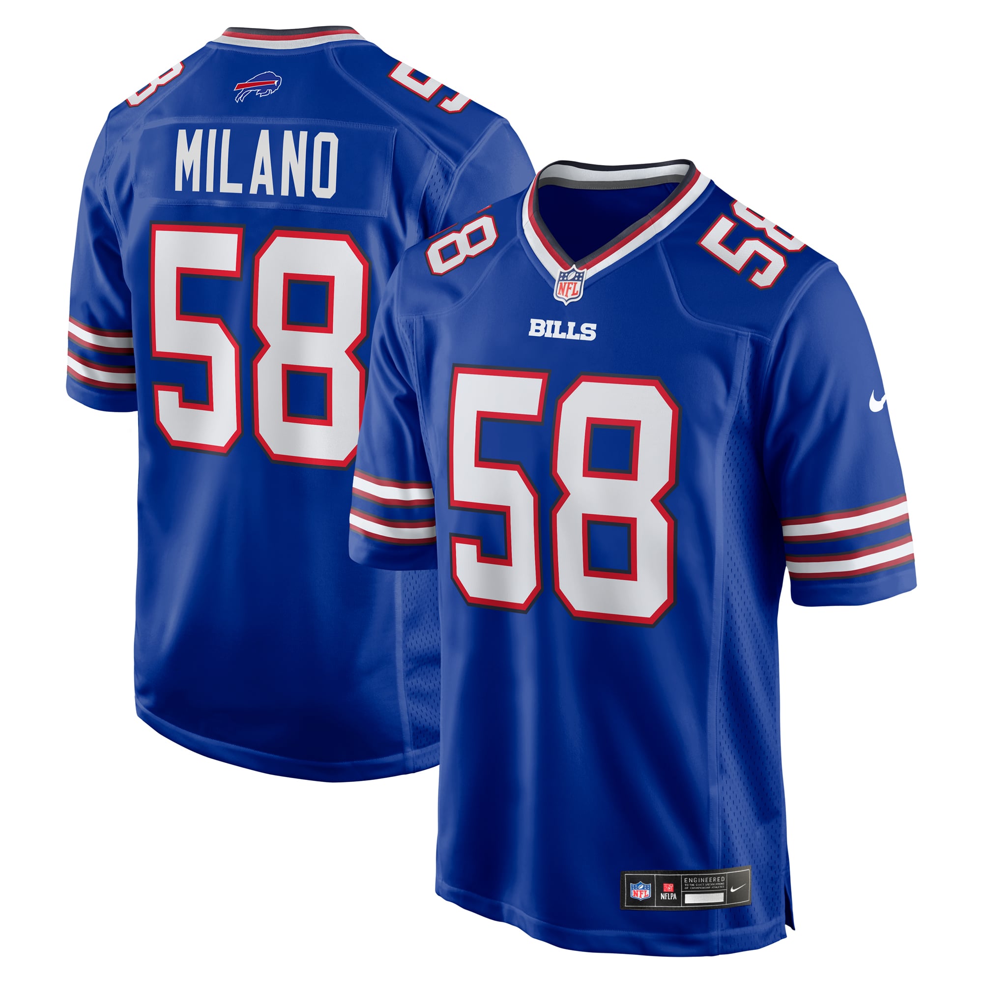 Matt Milano Buffalo Bills Alternate Game Jersey - Royal - Image 2