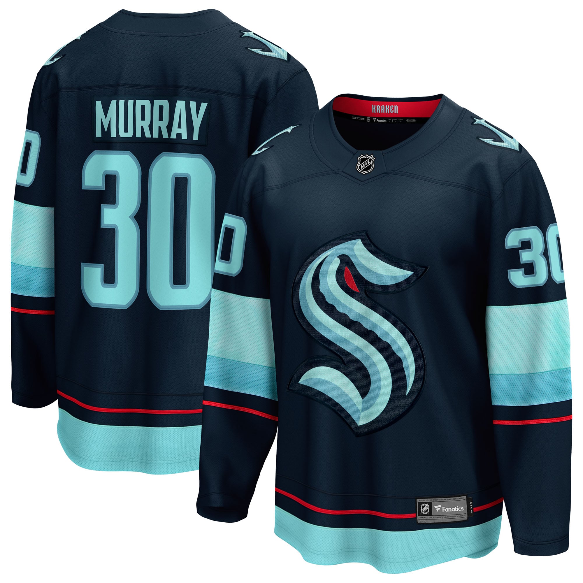 Matt Murray Seattle Kraken Home Breakaway Jersey - Deep Sea Blue - Image 2