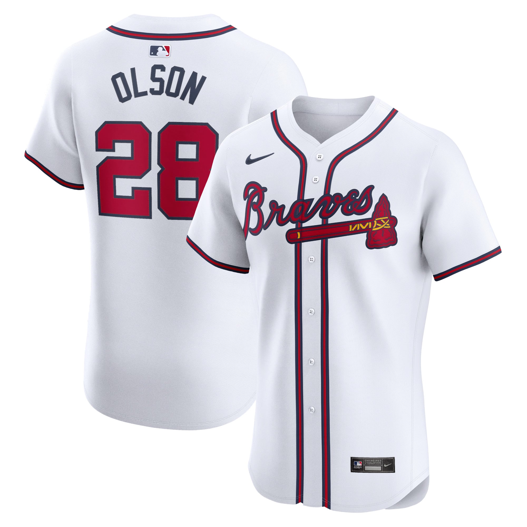 Matt Olson Atlanta Braves Home Elite Player Jersey - White - Image 2
