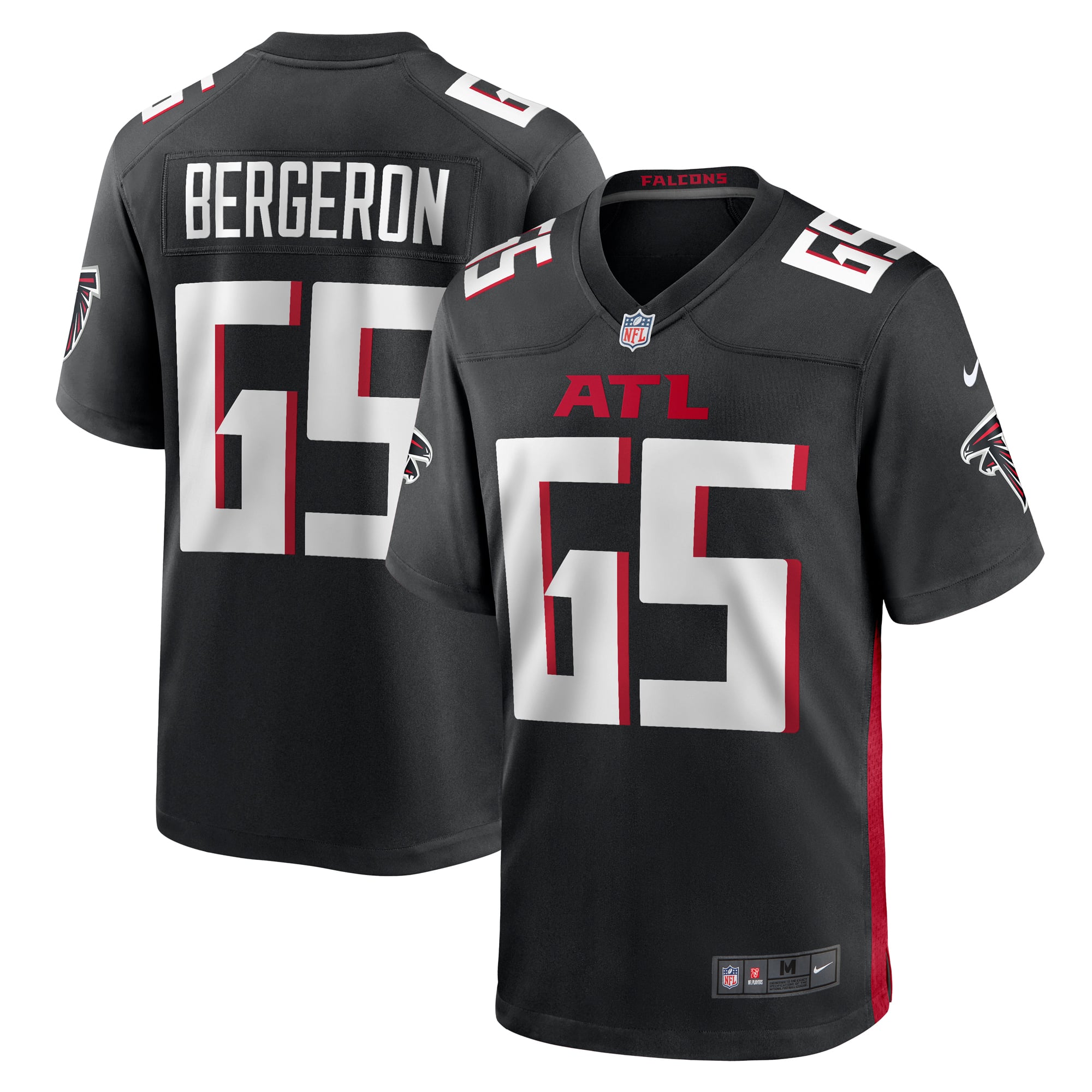 Matthew Bergeron Atlanta Falcons Team Game Jersey - Black - Image 2