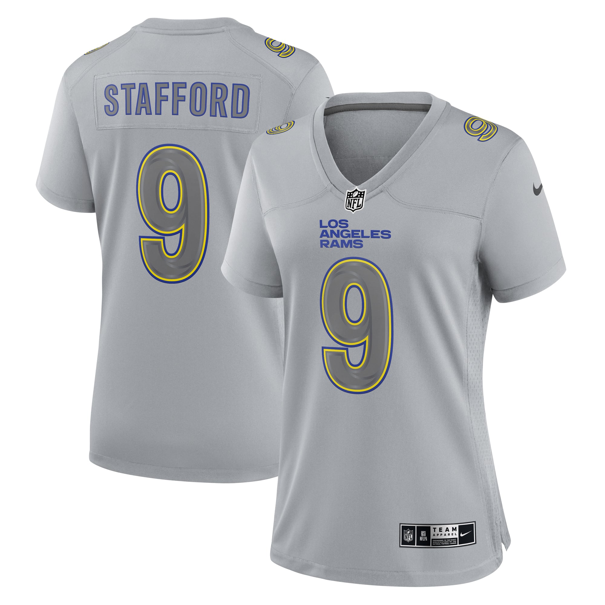 Matthew Stafford Los Angeles Rams Women's Atmosphere Fashion Game Jersey - Gray - Image 2