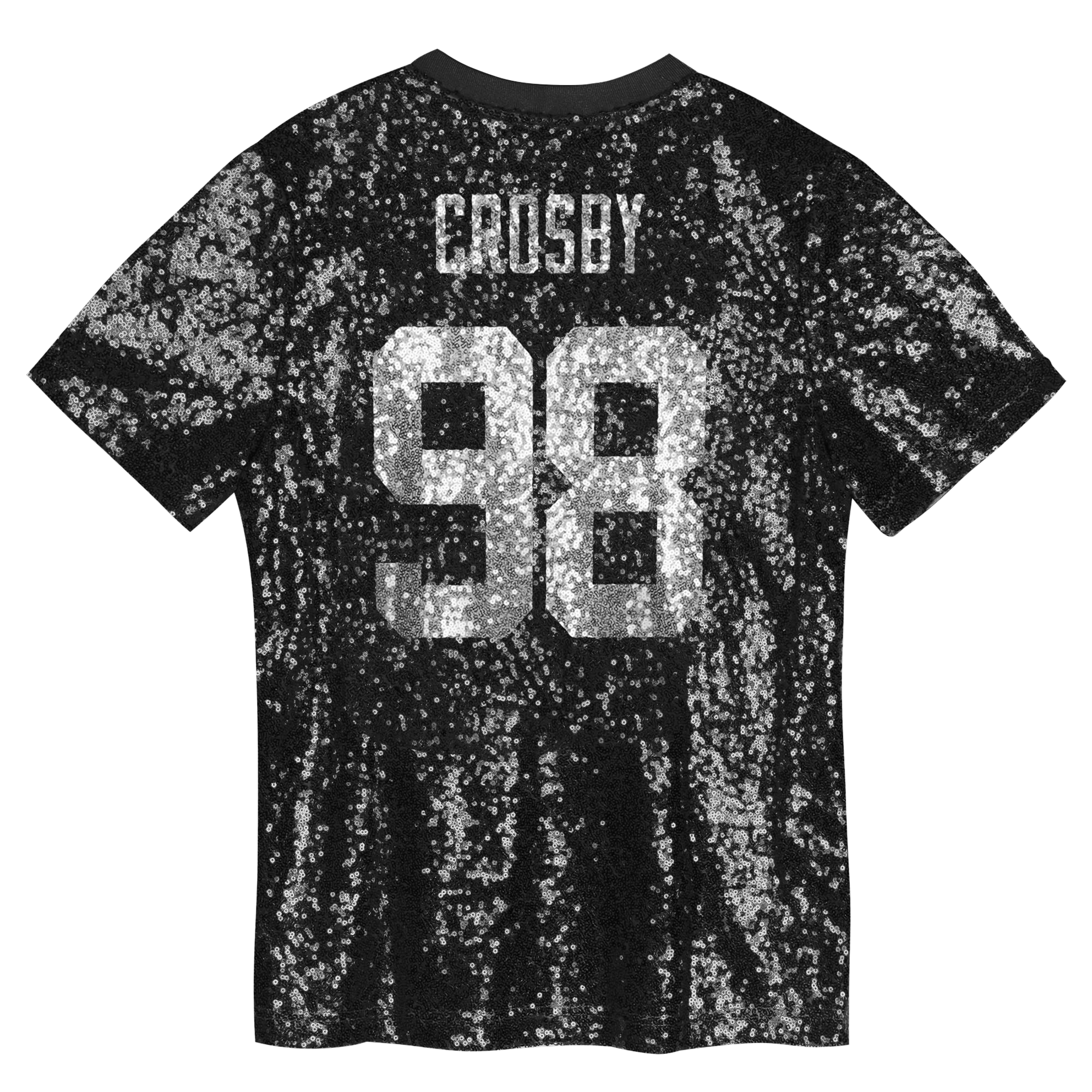 Maxx Crosby Las Vegas Raiders Girls Youth Sequin V-Neck Fashion Jersey - Black - Image 4