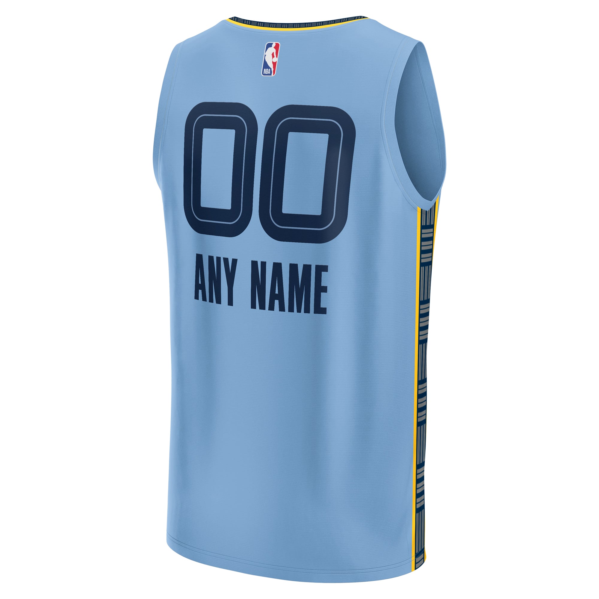 Memphis Grizzlies Custom Fast Break Jersey - Statement Edition - Light Blue - Image 4