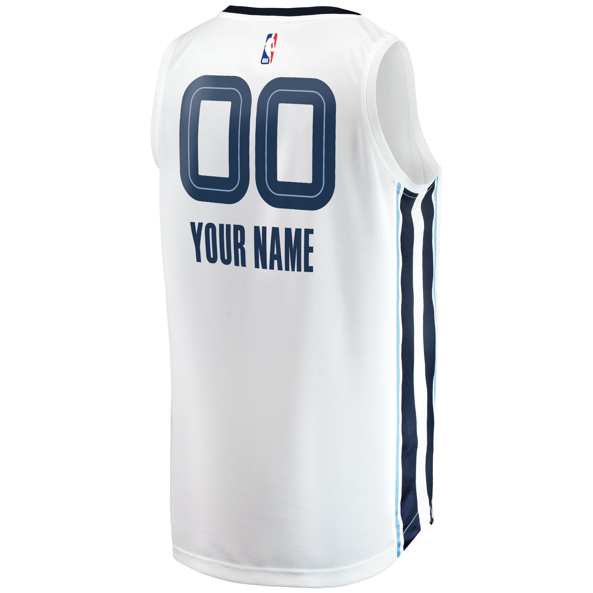 Memphis Grizzlies Youth Fast Break Custom Jersey - Association Edition - White - Image 4
