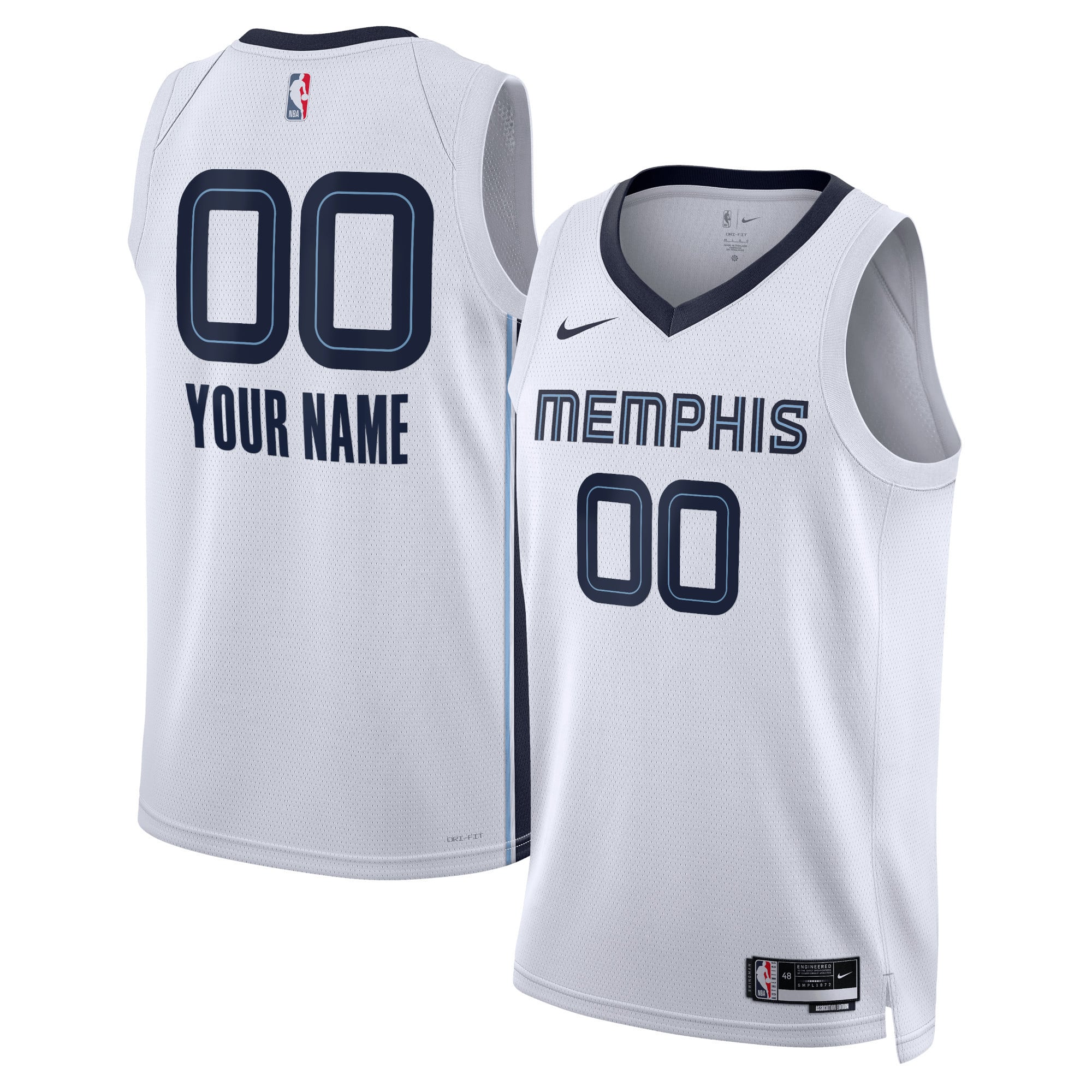 Memphis Grizzlies Unisex Swingman Custom Jersey White - Association Edition - White - Image 2