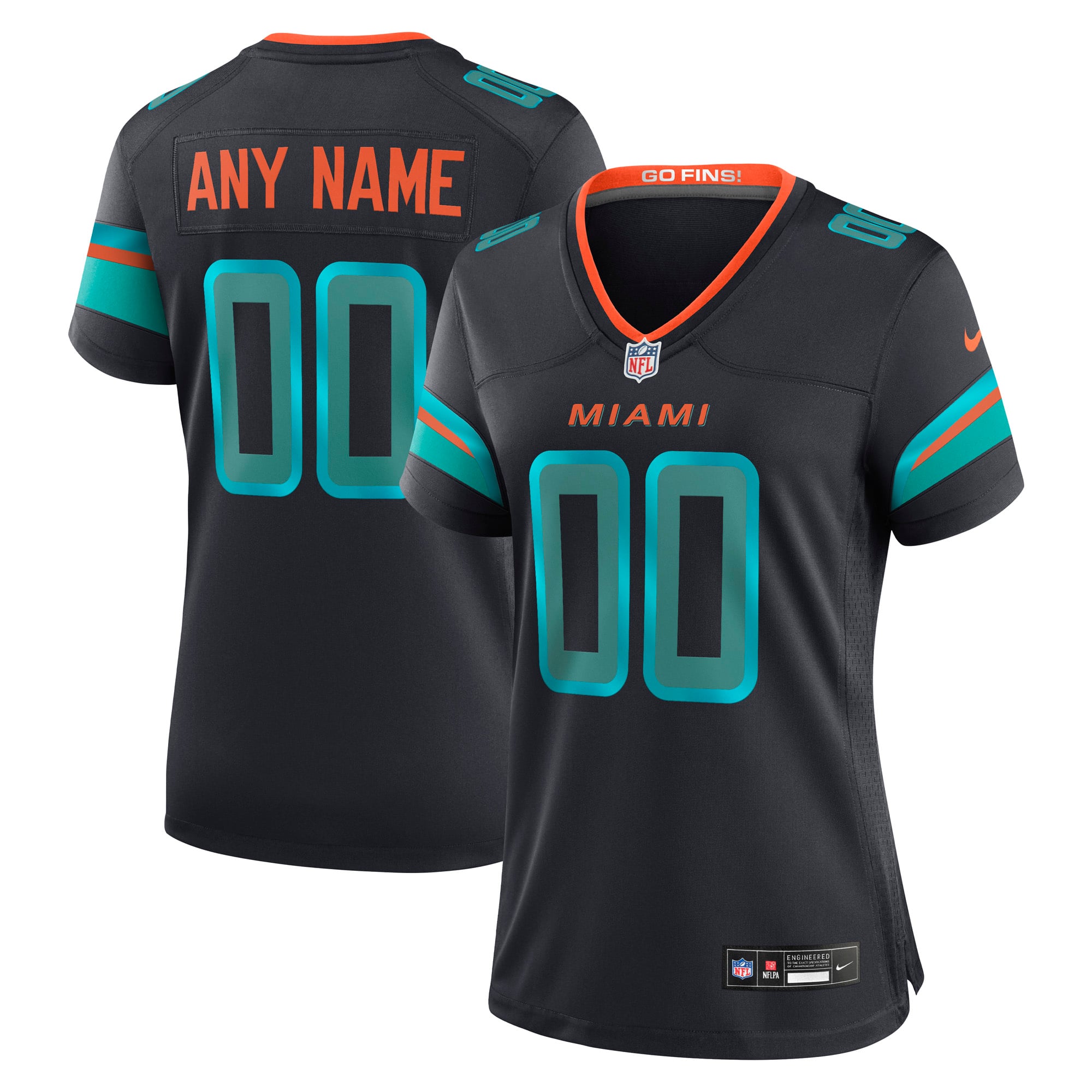 Miami Dolphins Women's 2025 Rivalries Collection Custom Game Jersey - Pitch Blue