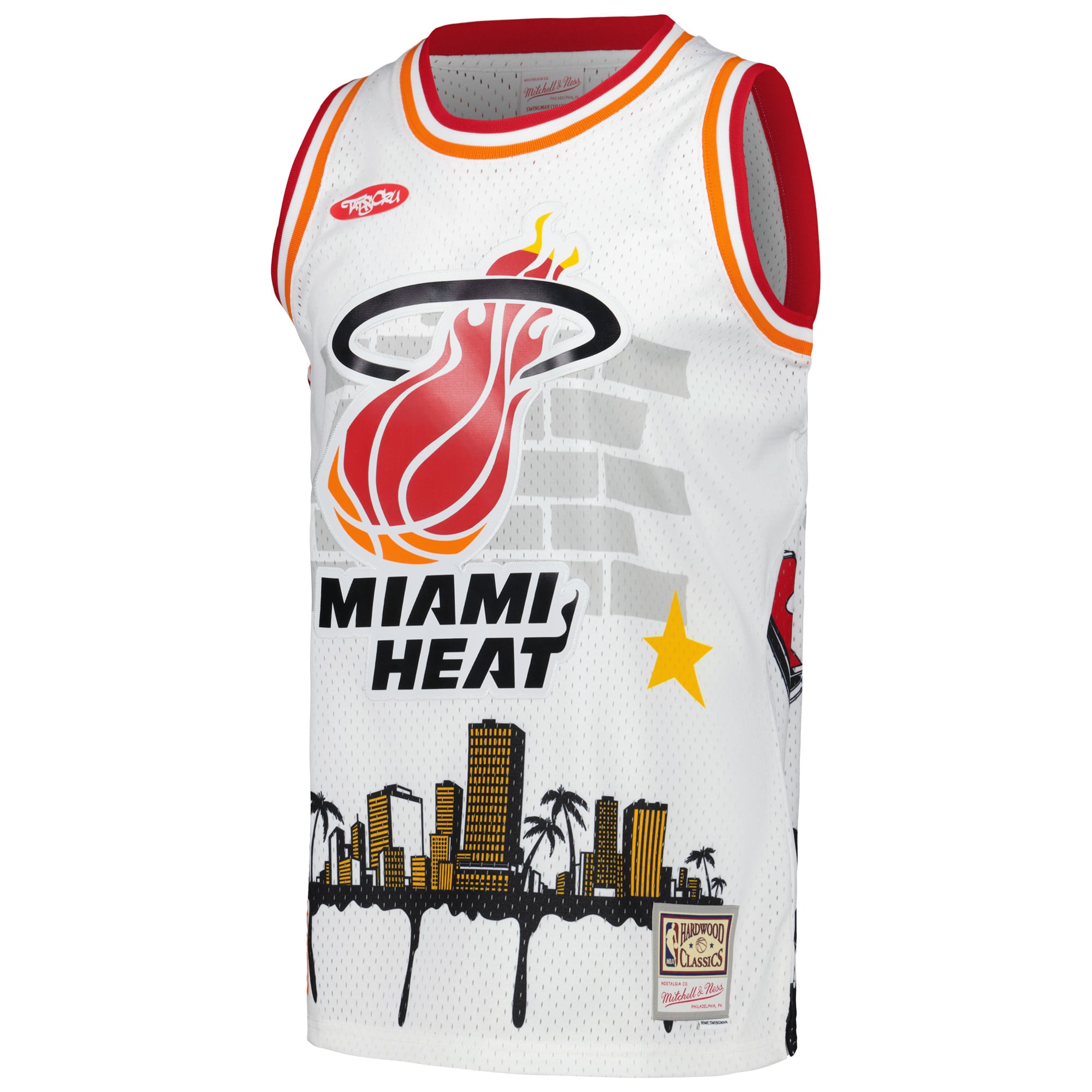 Miami Heat x Tats Cru Hardwood Classics Fashion Jersey - White - Image 3