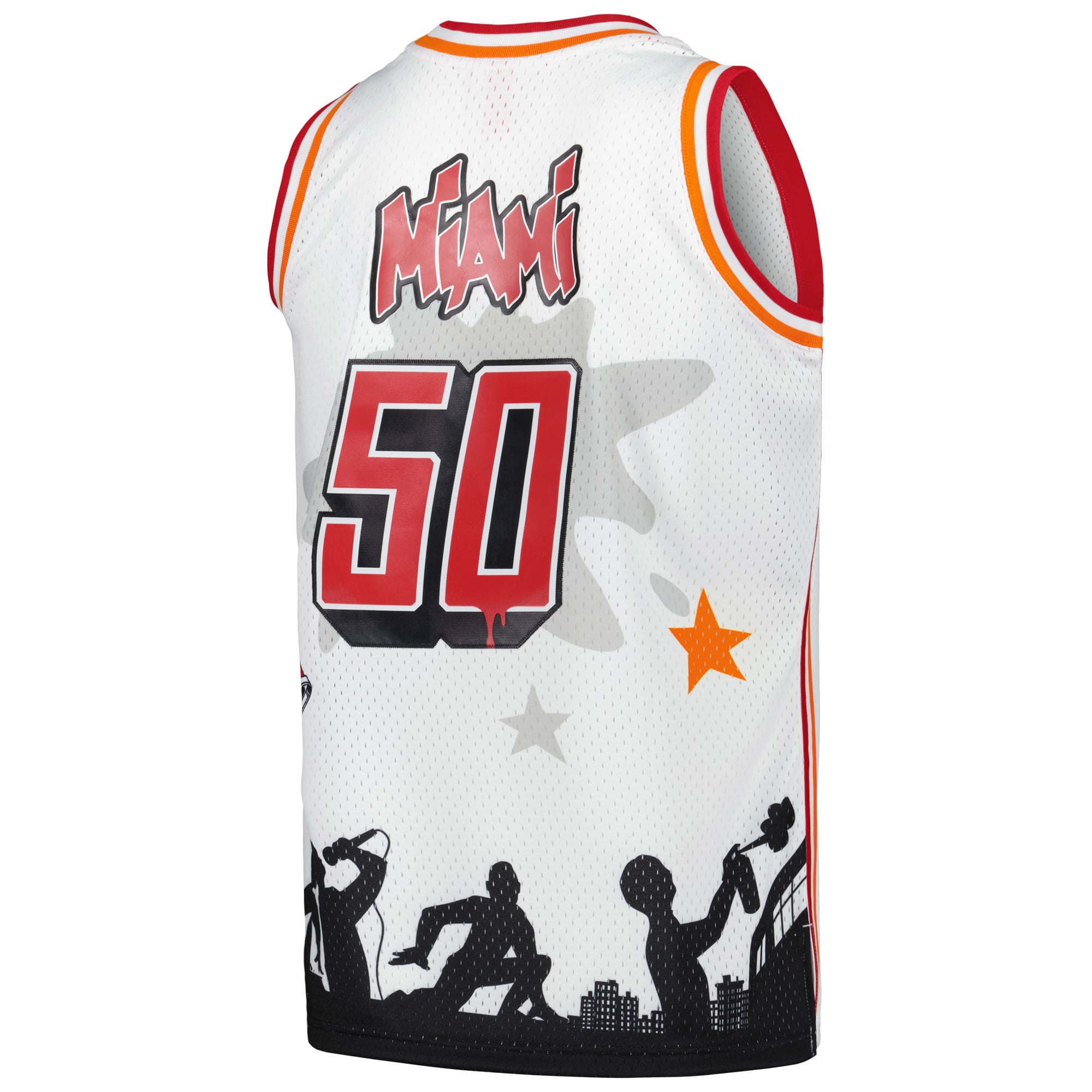 Miami Heat x Tats Cru Hardwood Classics Fashion Jersey - White - Image 4
