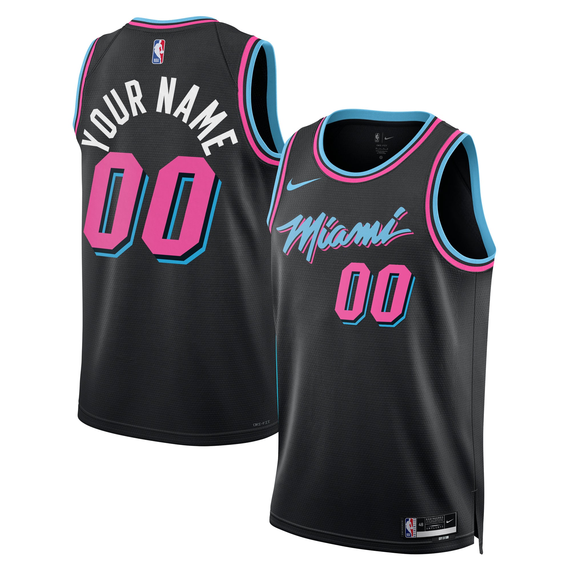 Miami Heat Unisex 2025/26 City Edition Swingman Custom Jersey - Black