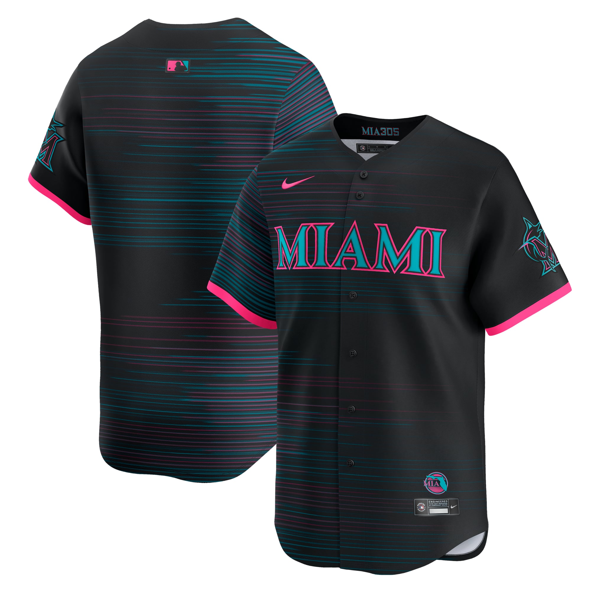 Miami Marlins 2025 City Connect Limited Jersey - Black - Image 2