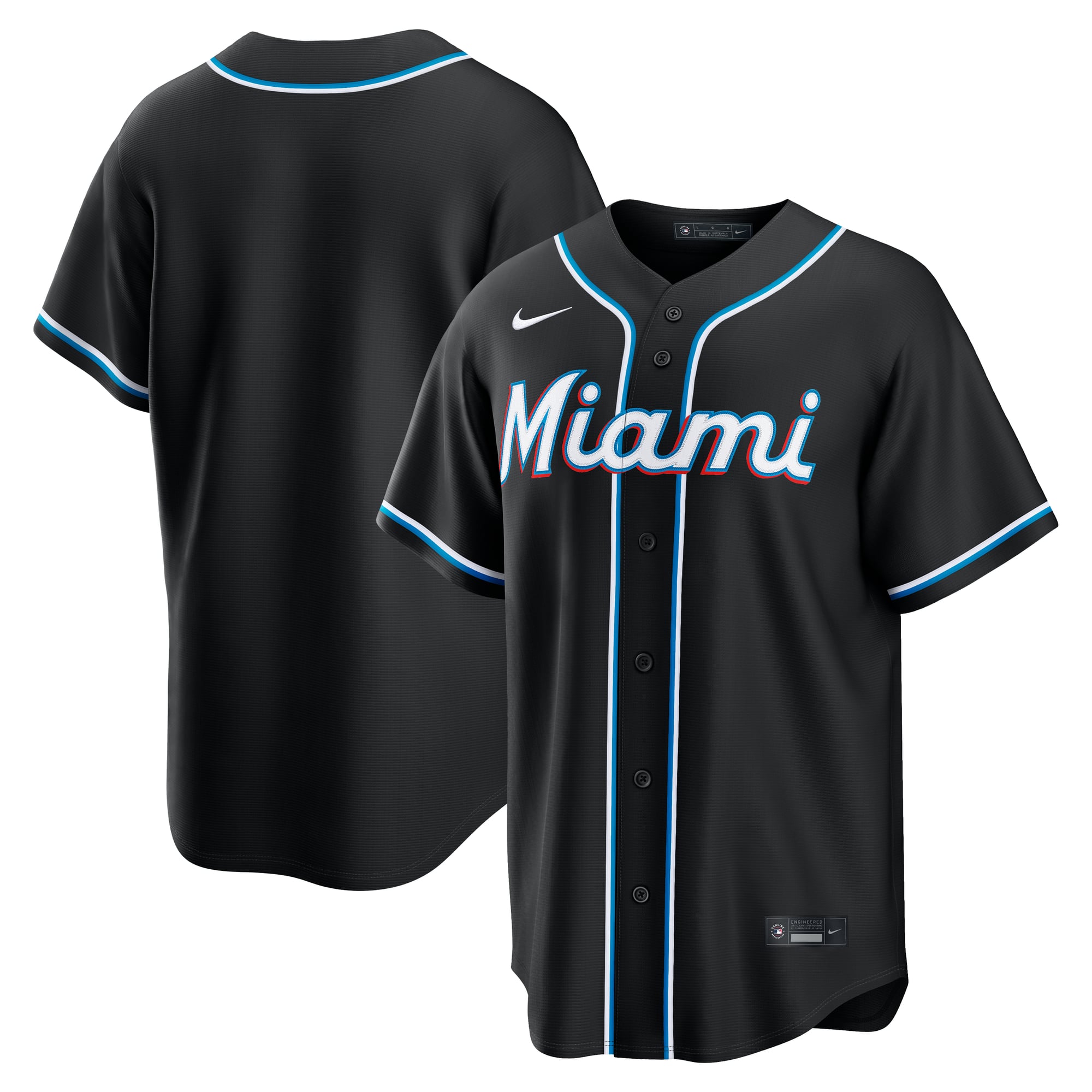 Miami Marlins Fashion Black Out Jersey - Image 2