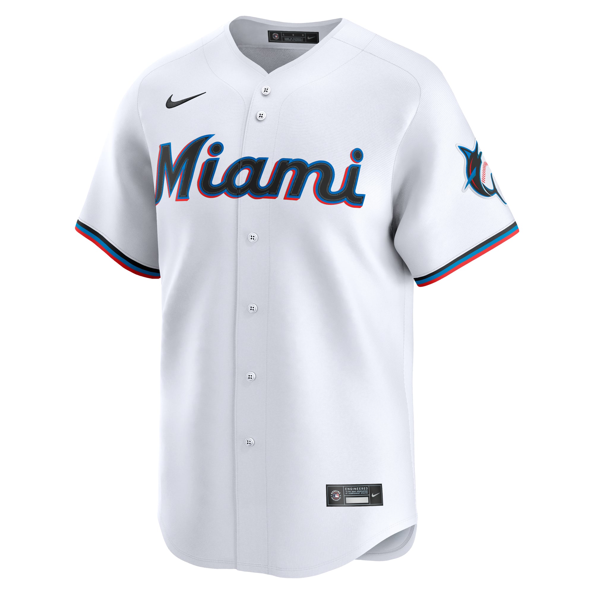 Miami Marlins Home Limited Custom Jersey - White - Image 3