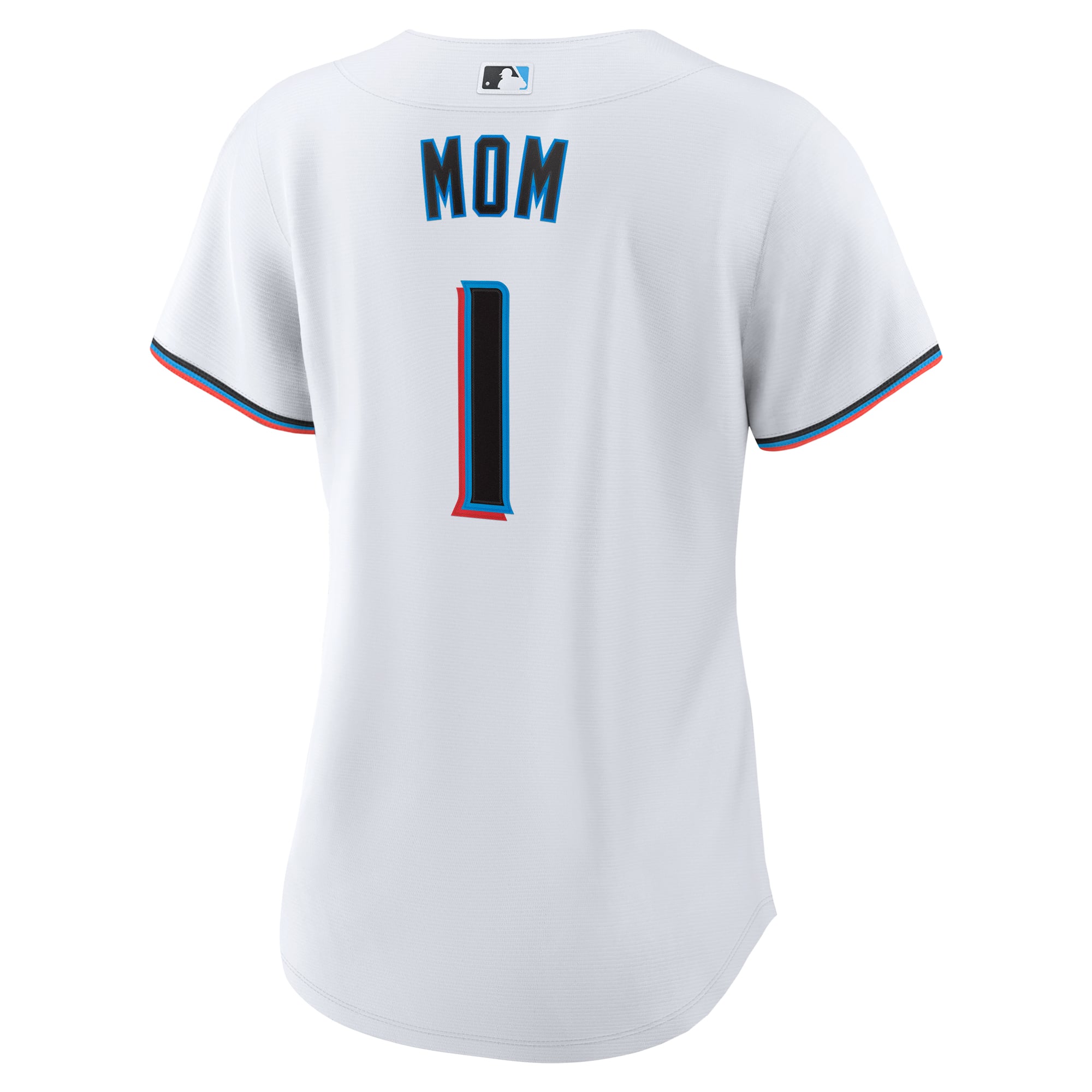 Miami Marlins Women's #1 Mom Home Jersey - White - Image 4
