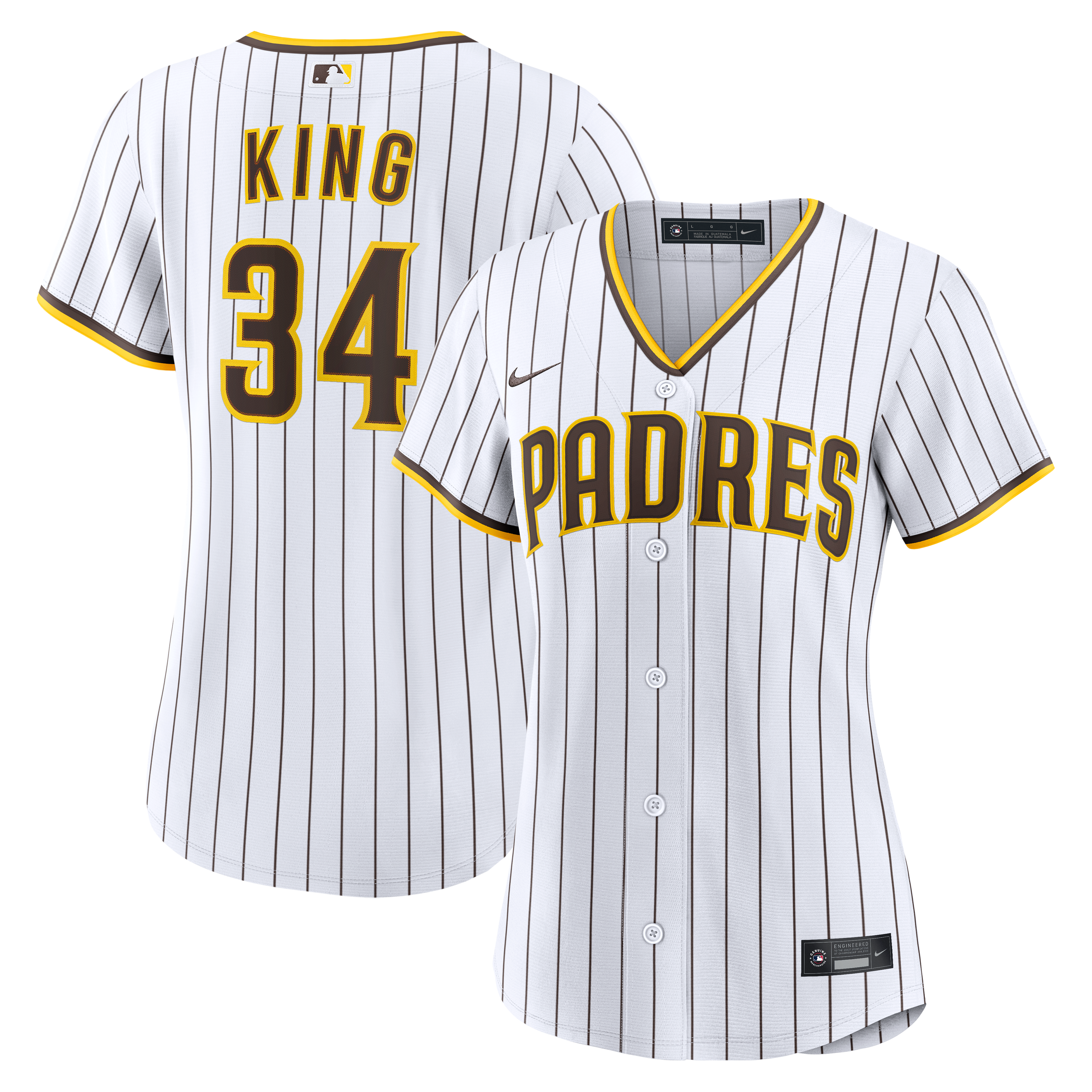 Michael King San Diego Padres Women's Home Jersey - White - Image 2