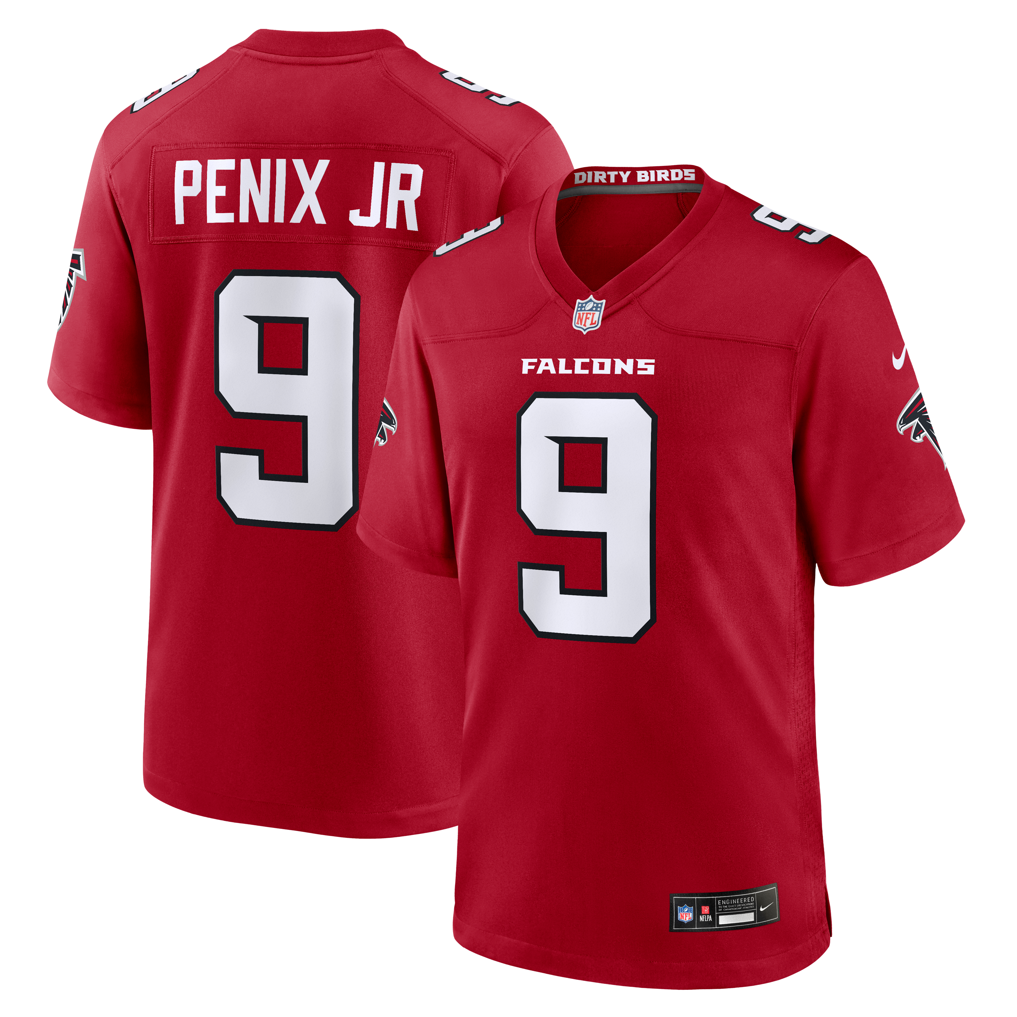 Michael Penix Jr. Atlanta Falcons Alternate Game Jersey - Red - Image 2