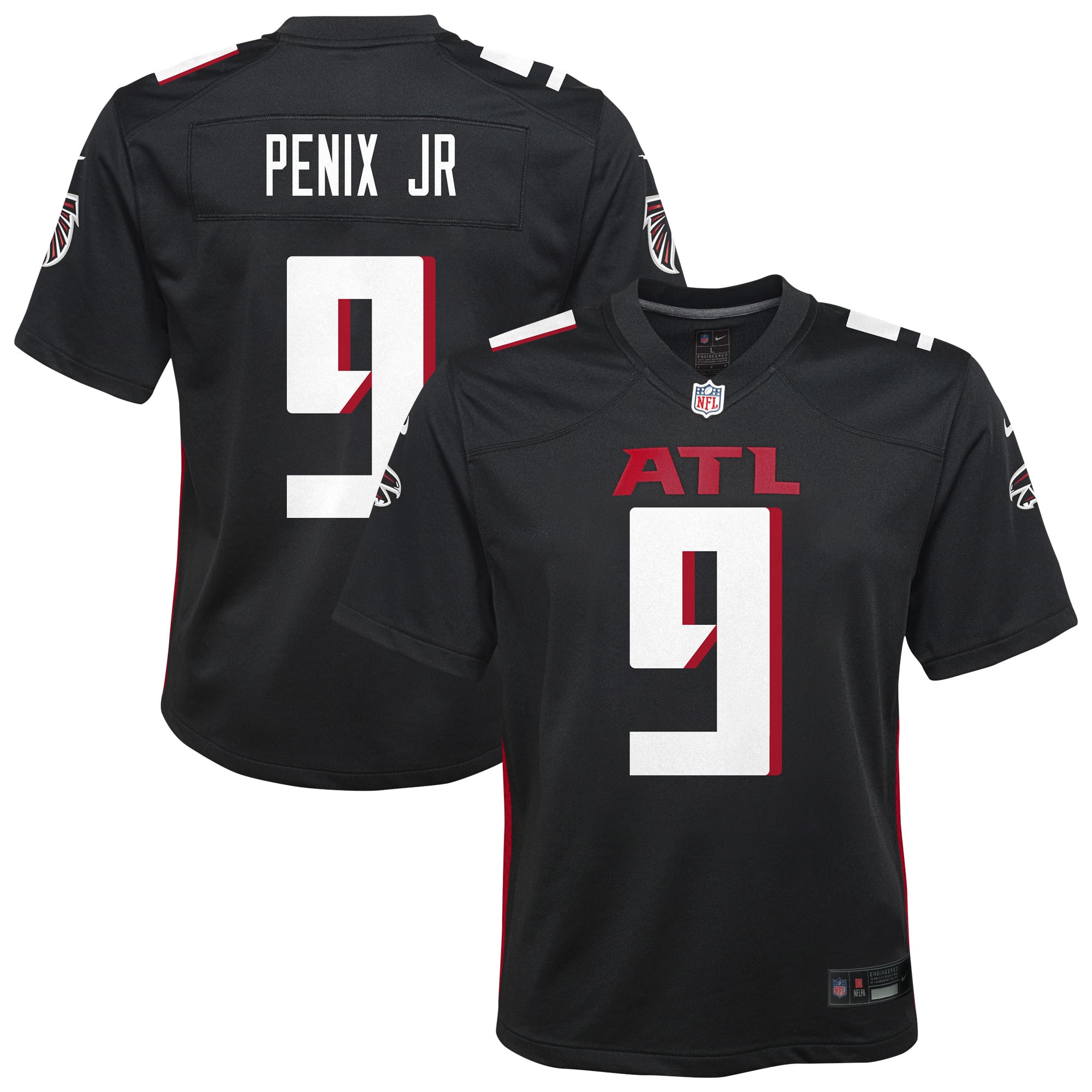 Michael Penix Jr. Atlanta Falcons Youth Team Game Jersey - Black - Image 2