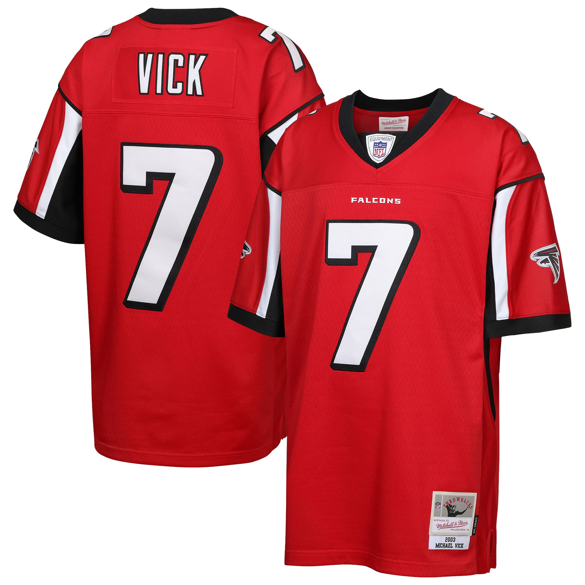 Michael Vick Atlanta Falcons Youth 2003 Legacy Retired Player Jersey - Red - Image 2