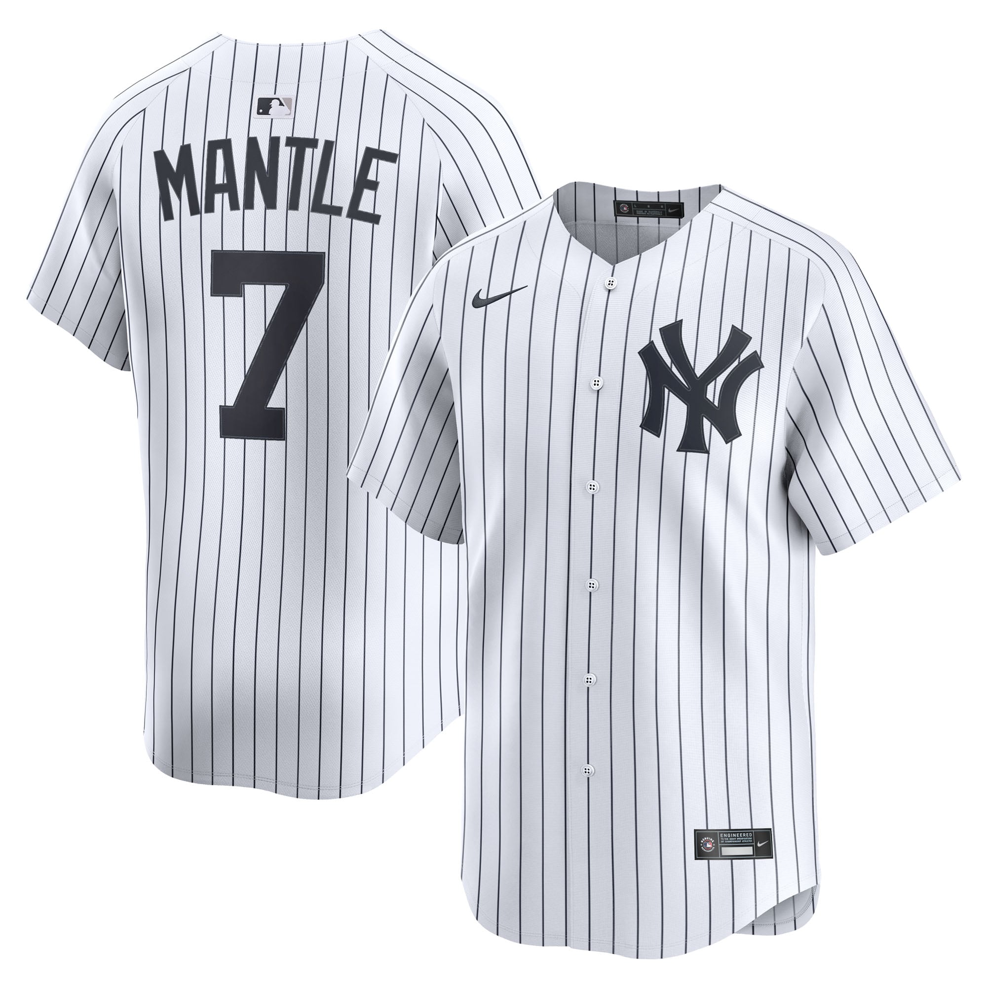 Mickey Mantle New York Yankees Home Limited Player Jersey - White - Image 2