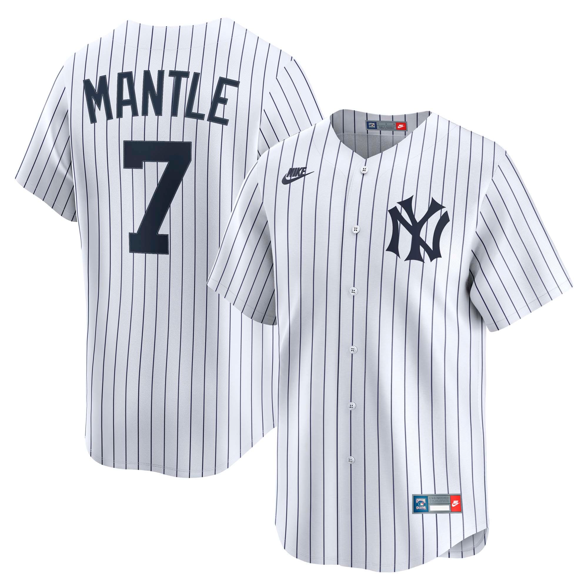 Mickey Mantle New York Yankees Throwback Cooperstown Collection Limited Jersey - White - Image 2