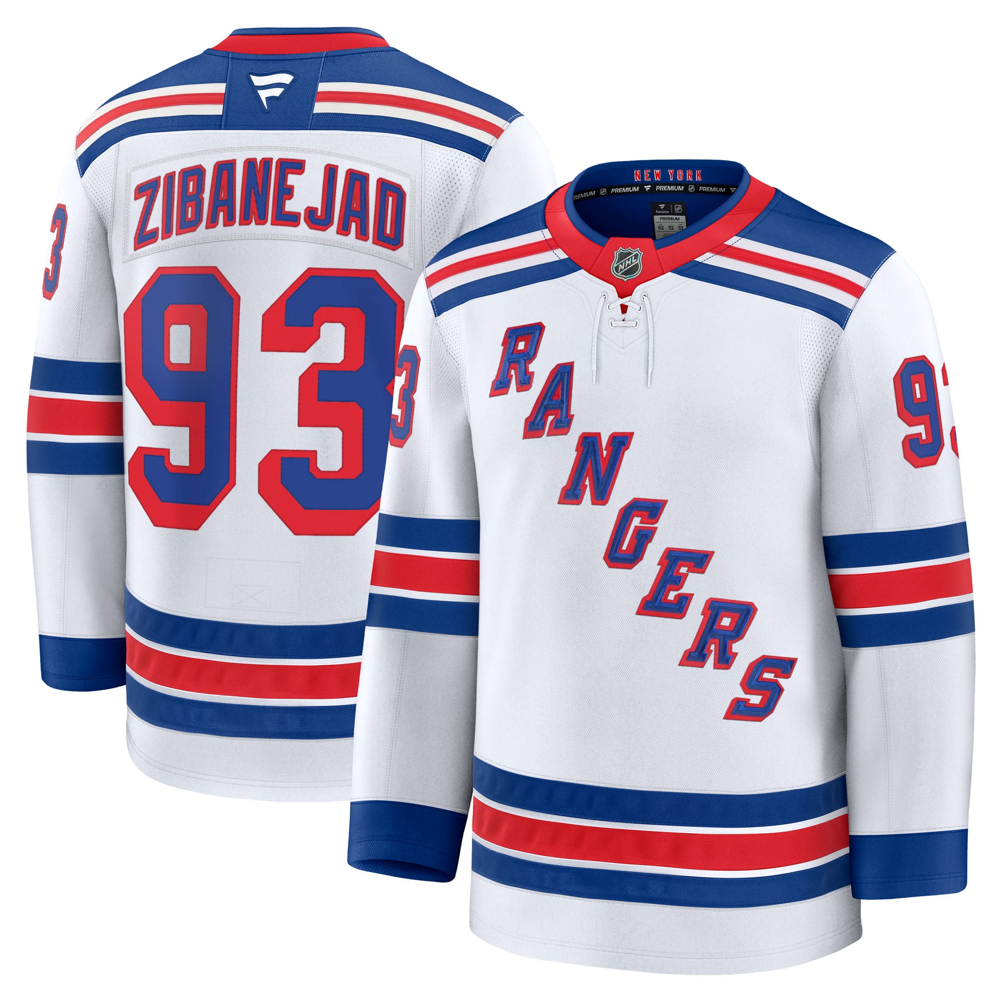 Mika Zibanejad New York Rangers Away Premium Jersey - White - Image 2