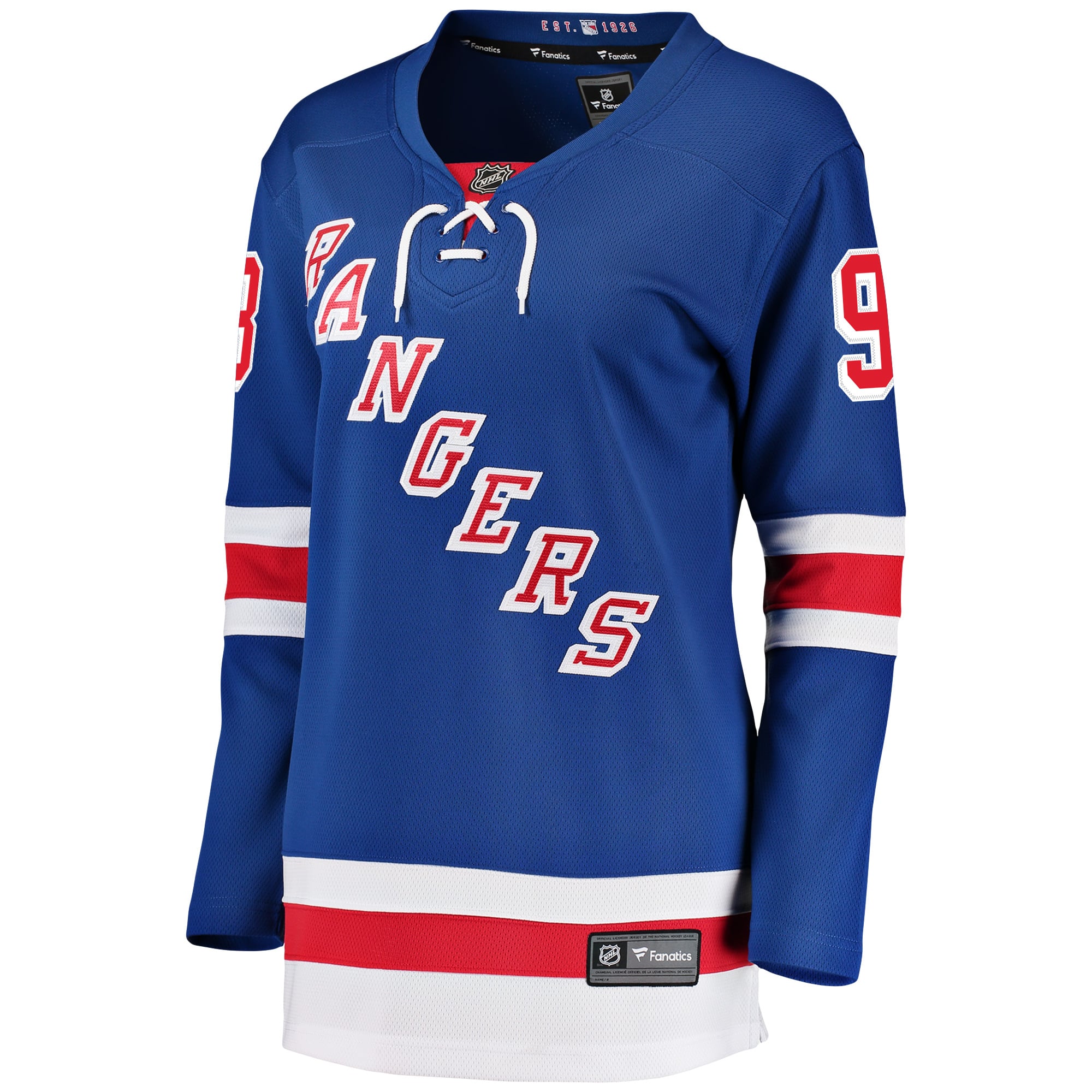 Mika Zibanejad New York Rangers Women's Breakaway Player Jersey - Blue - Image 3