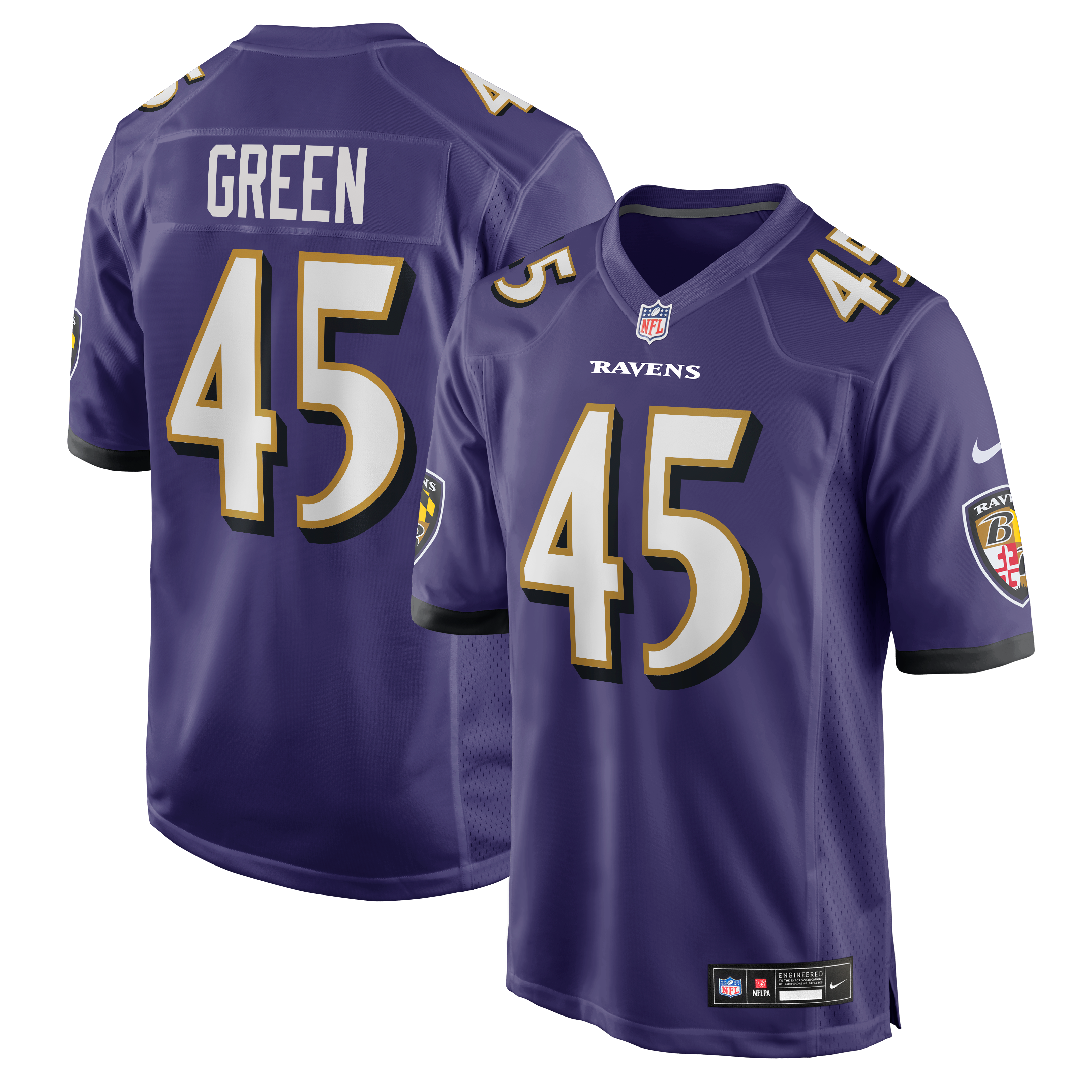 Mike Green Baltimore Ravens Team Game Jersey - Purple - Image 2