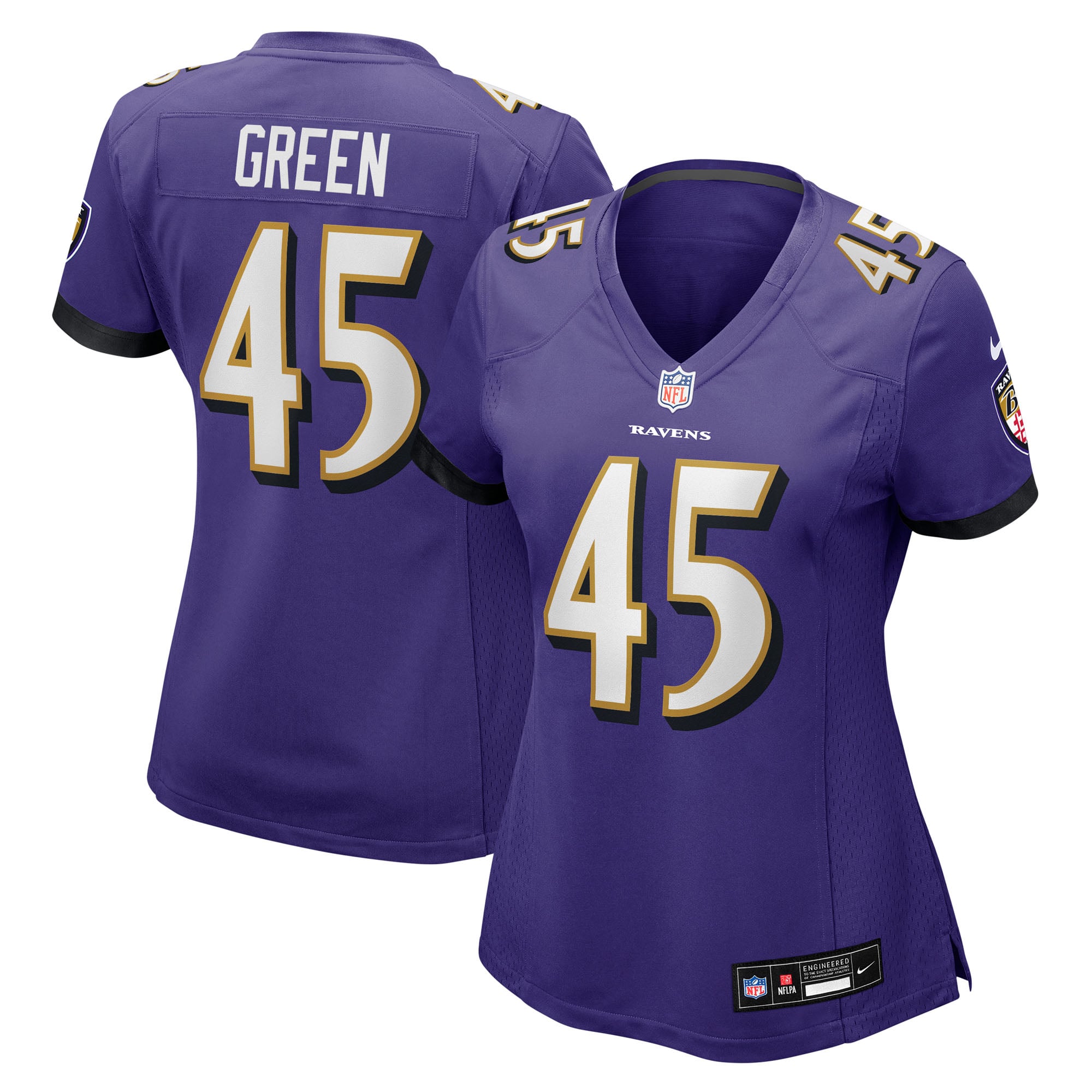 Mike Green Baltimore Ravens Women's Team Game Jersey - Purple - Image 2