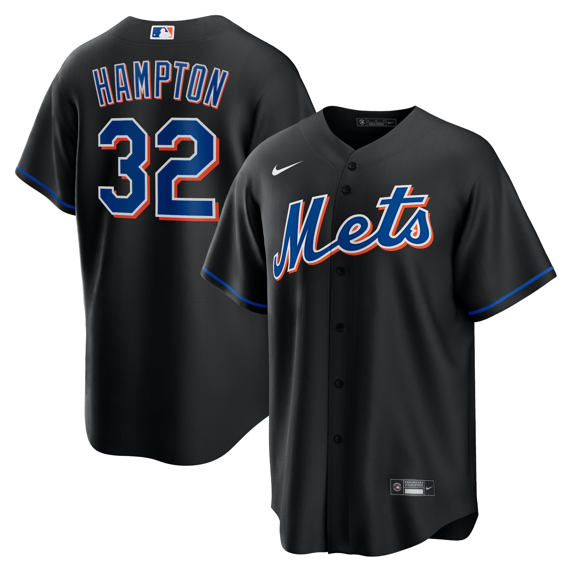 Mike Hampton New York Mets 2022 Alternate Player Jersey - Black - Image 2