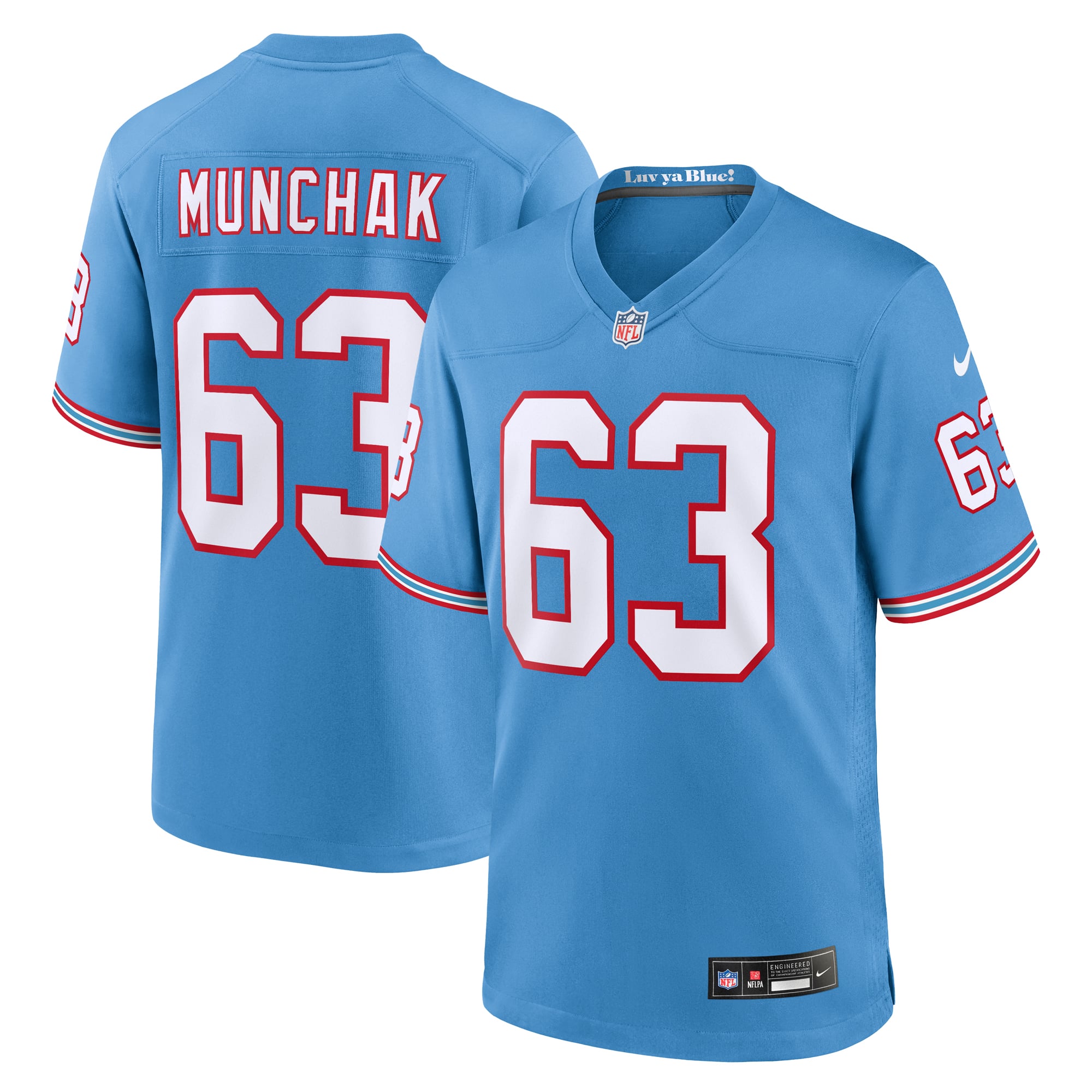 Mike Munchak Tennessee Titans Retired Player Alternate Game Jersey - Light Blue - Image 2