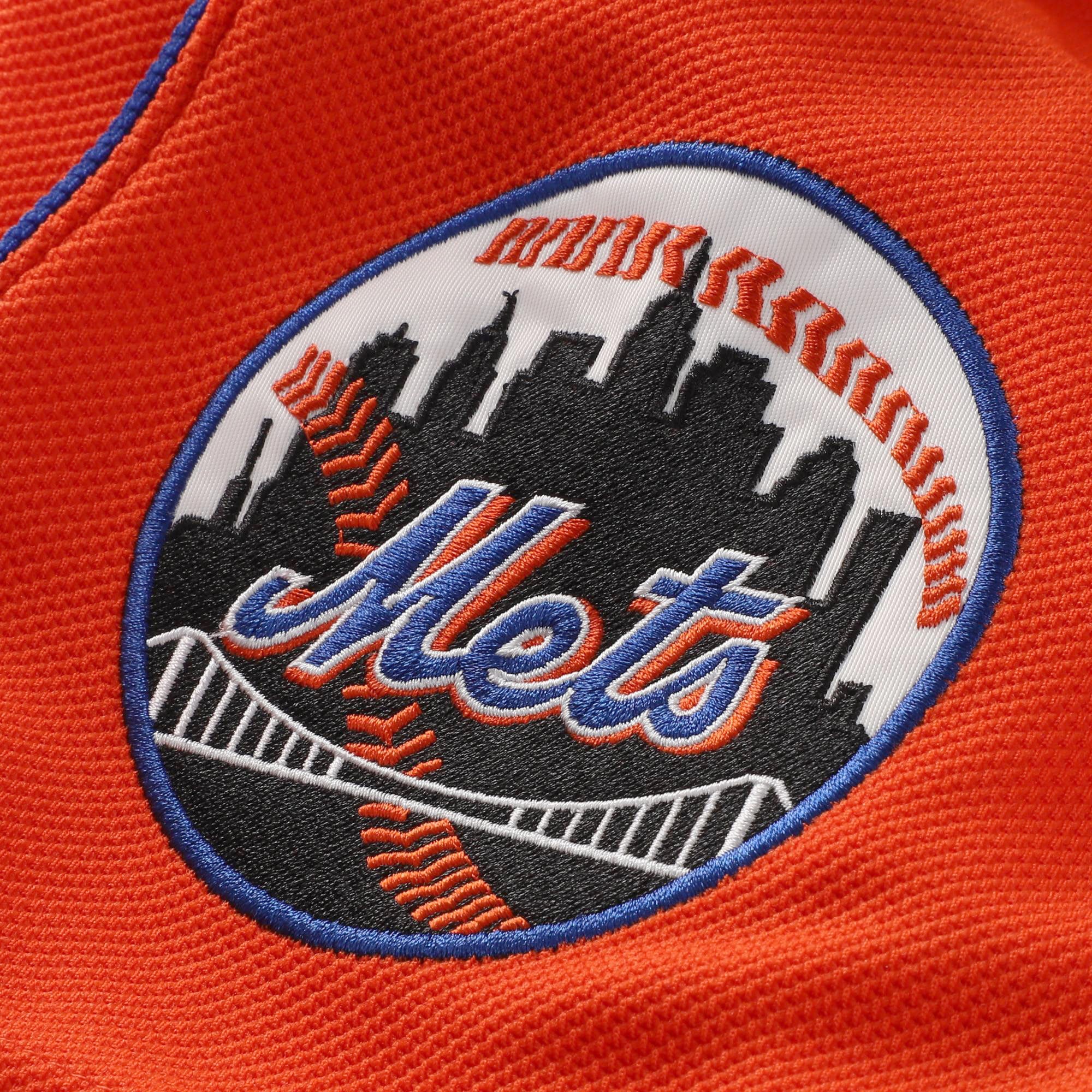 Mike Piazza New York Mets Cooperstown Collection Mesh Batting Practice Button-Up Jersey - Orange - Dark Orange - Image 7