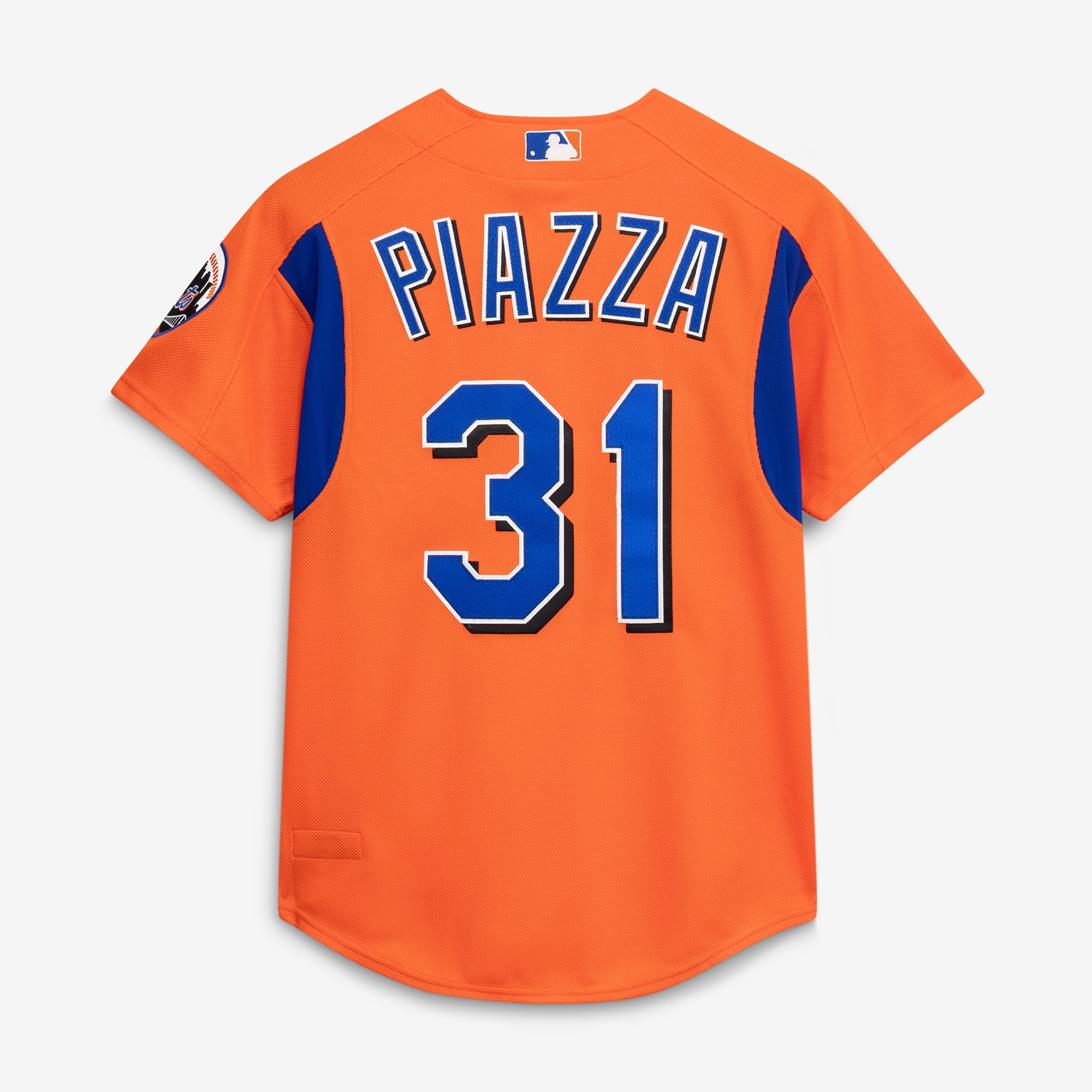 Mike Piazza New York Mets Cooperstown Collection Mesh Batting Practice Button-Up Jersey - Orange - Dark Orange - Image 4
