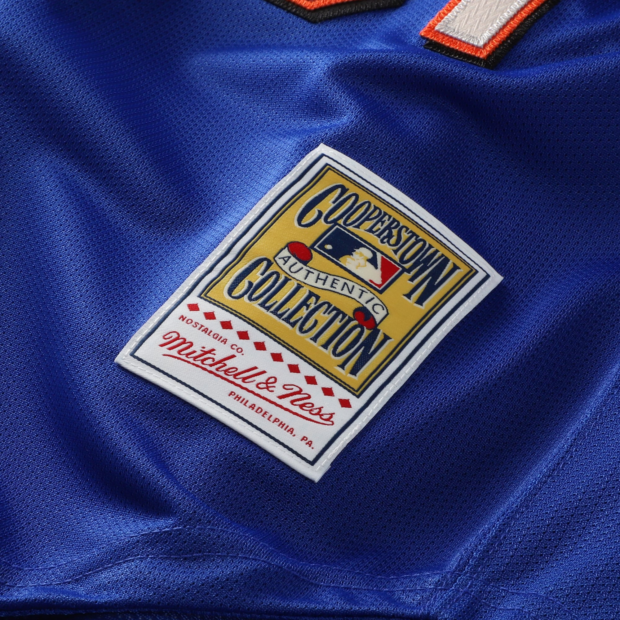 Mike Piazza New York Mets Cooperstown Collection Mesh Batting Practice Button-Up Jersey - Orange - Royal - Image 9