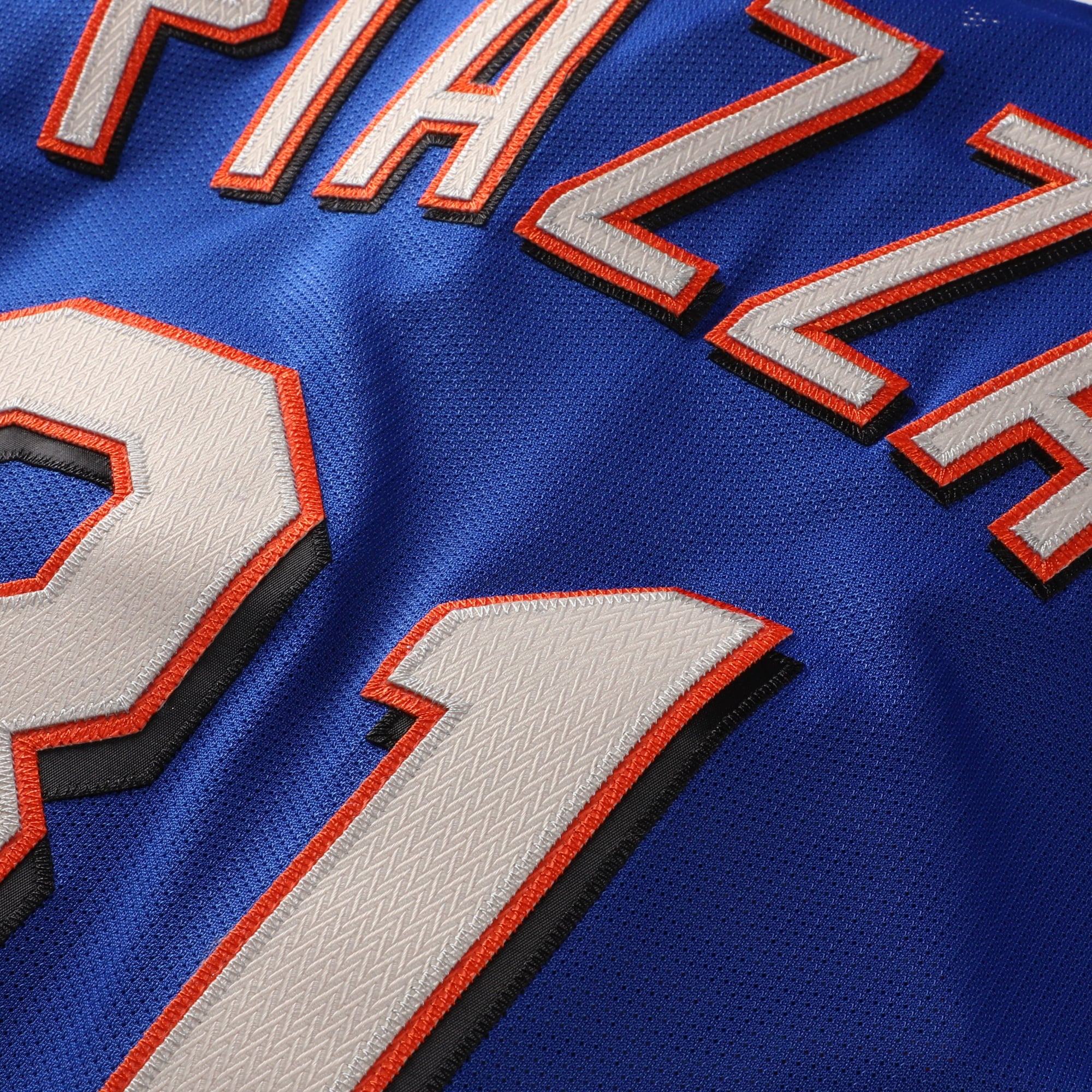 Mike Piazza New York Mets Cooperstown Collection Mesh Batting Practice Button-Up Jersey - Orange - Royal - Image 6