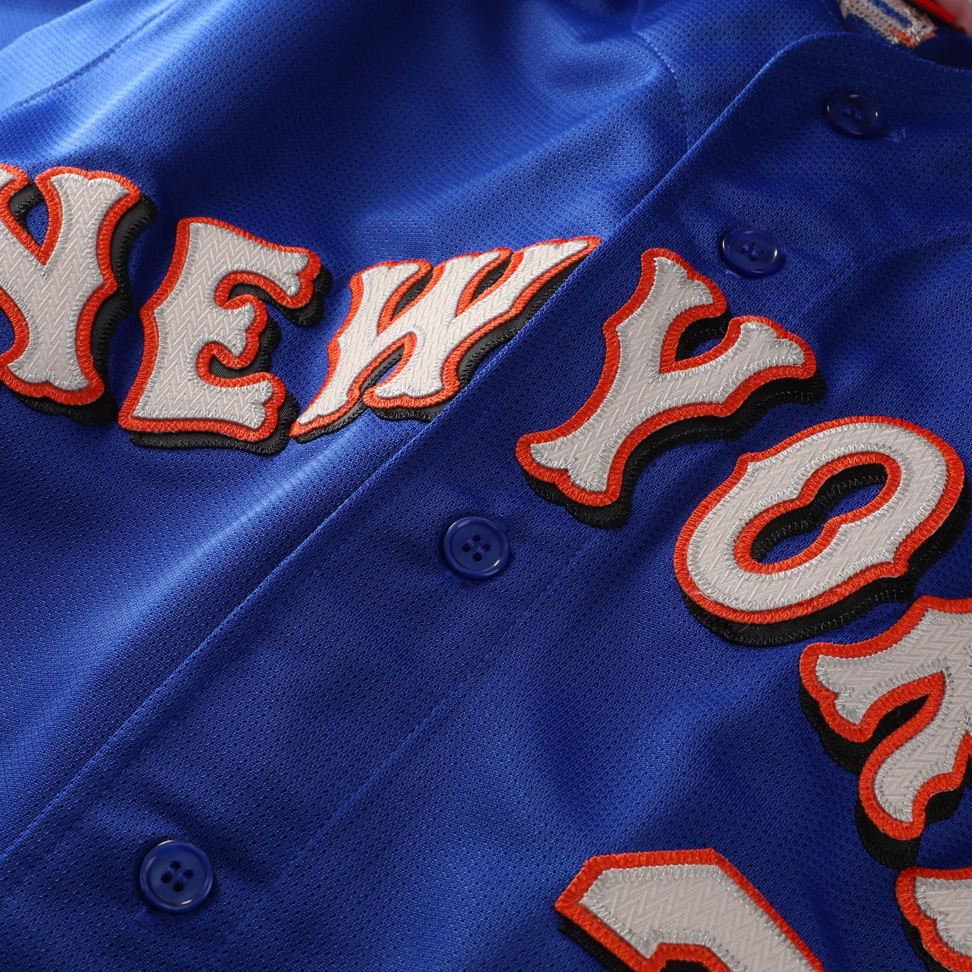 Mike Piazza New York Mets Cooperstown Collection Mesh Batting Practice Button-Up Jersey - Orange - Royal - Image 5