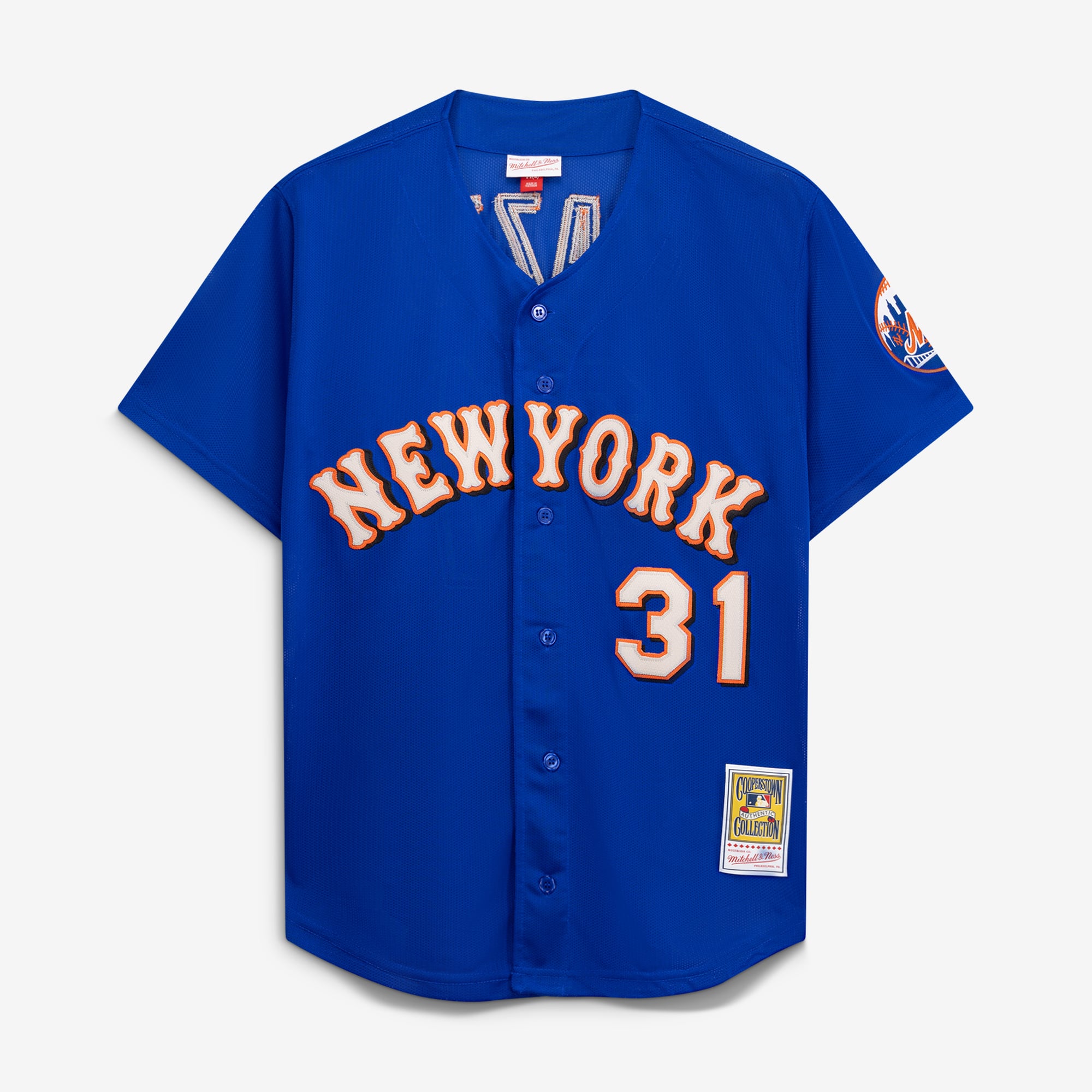 Mike Piazza New York Mets Cooperstown Collection Mesh Batting Practice Button-Up Jersey - Royal - Image 3