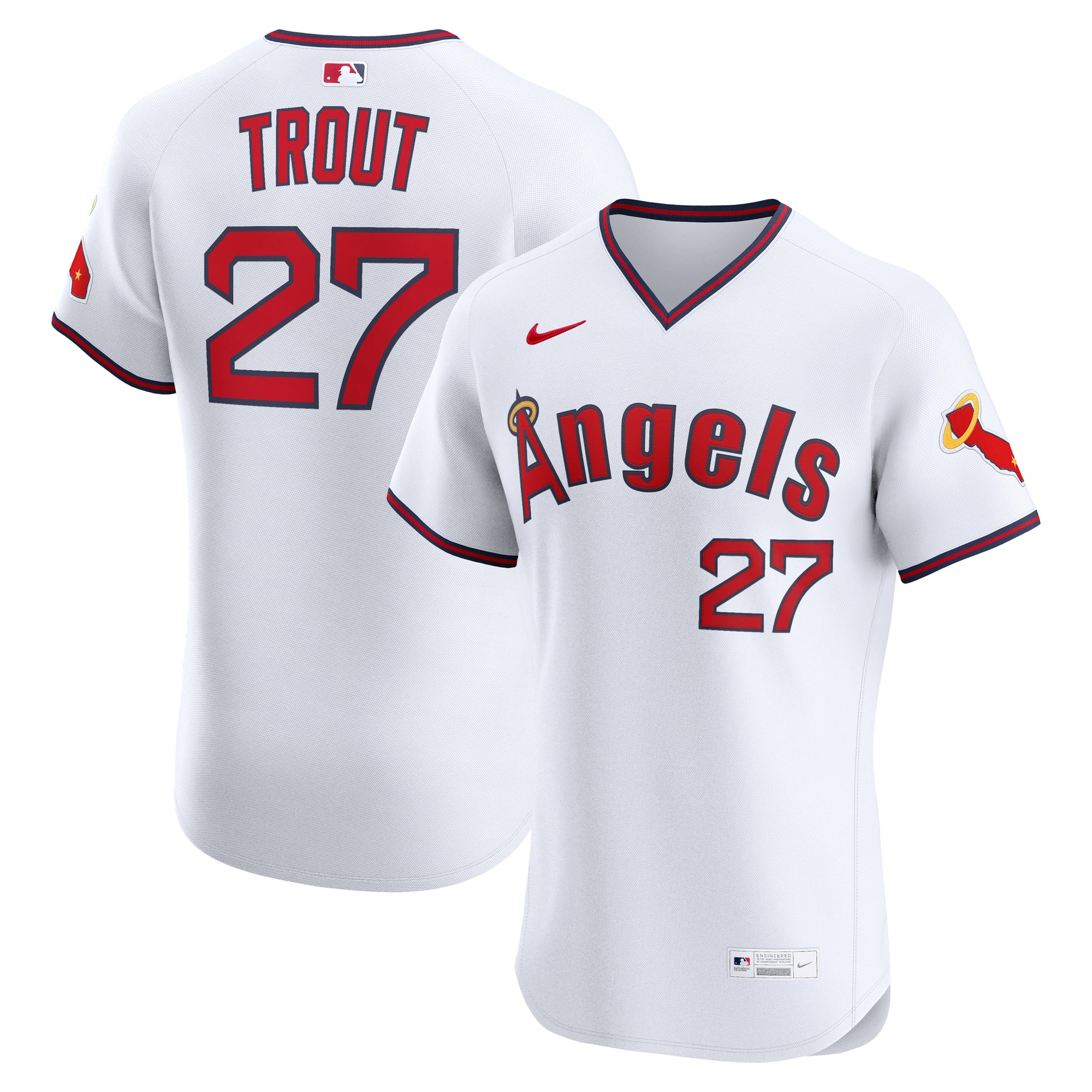 Mike Trout Los Angeles Angels Alternate 2 Elite Jersey - White